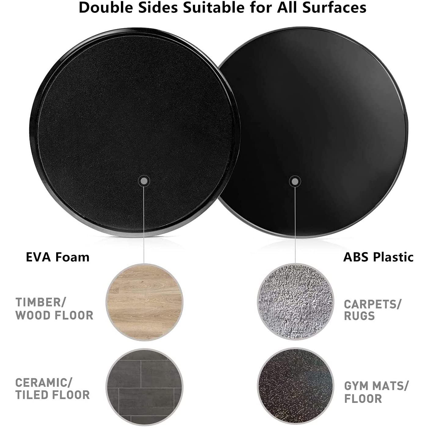 Stanz (TM) 2 Pack Gliding Discs for Core Workouts - Dual Sided Exercise Sliders for Carpet & Hardwood Floors - Abdominal & Full Body Training Equipment for Home Gym, Yoga & Pilates