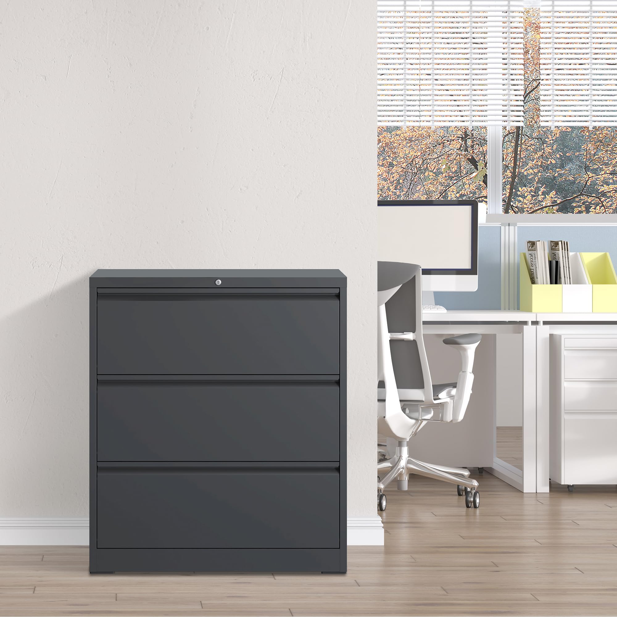 3-Drawer Heavy Duty Locking Metal Filing Cabinet - Large Lateral Steel File Cabinet for Home & Office, Legal/Letter Size Files (Assembly Required) - Perfect for Organizing Documents, Records, and Office Supplies