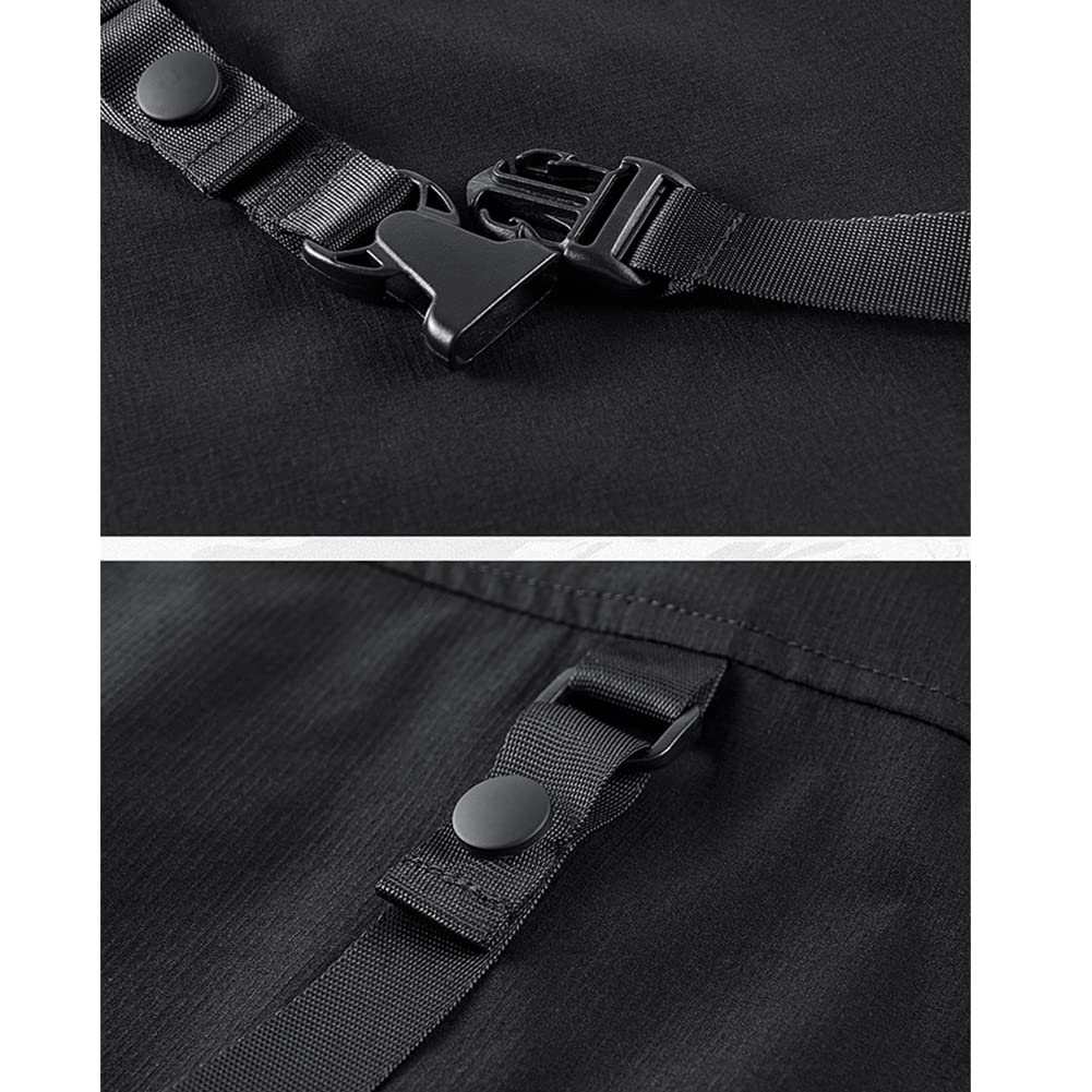 Men's Cargo Shirt Short Sleeve - Summer Tactical Techwear Shirt for Outdoor Hiking & Streetwear Fashion | Lightweight Breathable Work Shirt for Camping, Travel & Urban Style