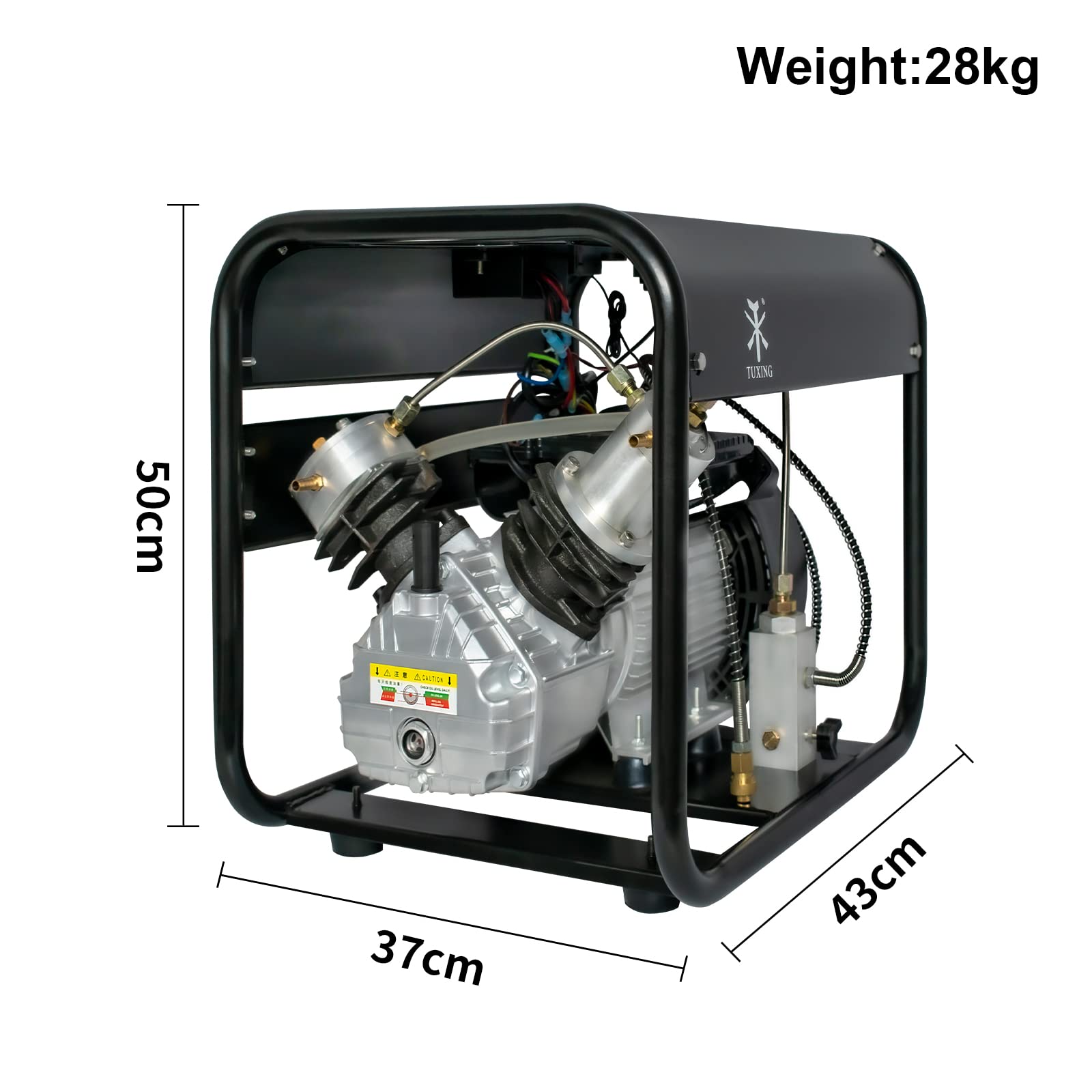 TUXING 4500Psi PCP Air Compressor | High Pressure Scuba Tank Diving Compressor | Double Cylinder Adjustable Pressure Pump for PCP Air Rifles & Scuba Diving Tanks | 110V Electric (TXED012) | Perfect for Hunting, Paintball & Underwater Adventures