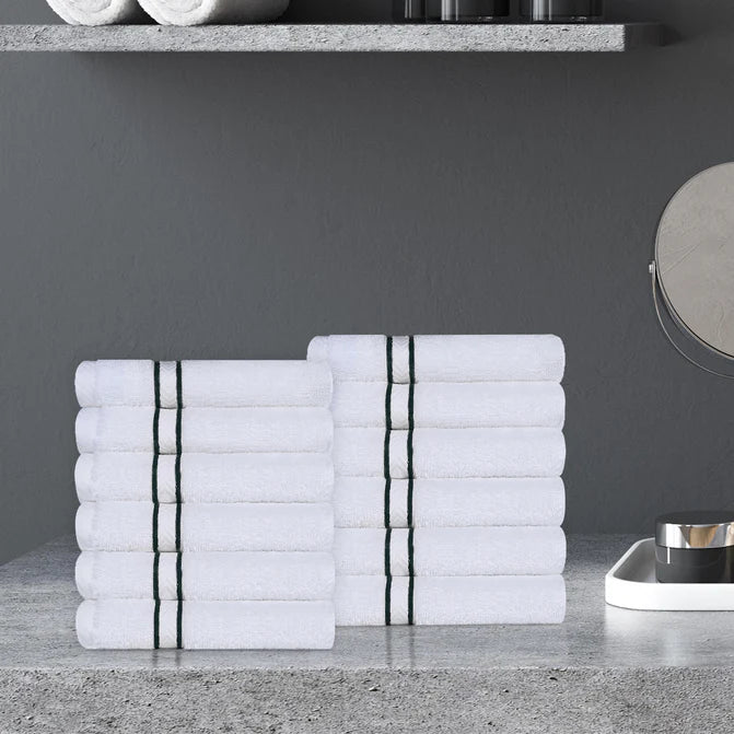 Premium 12-Piece Turkish Cotton Face Towel Set - Ultra Soft, Highly Absorbent & Quick-Drying - Perfect for Spa, Gym, Travel & Daily Skincare Routine