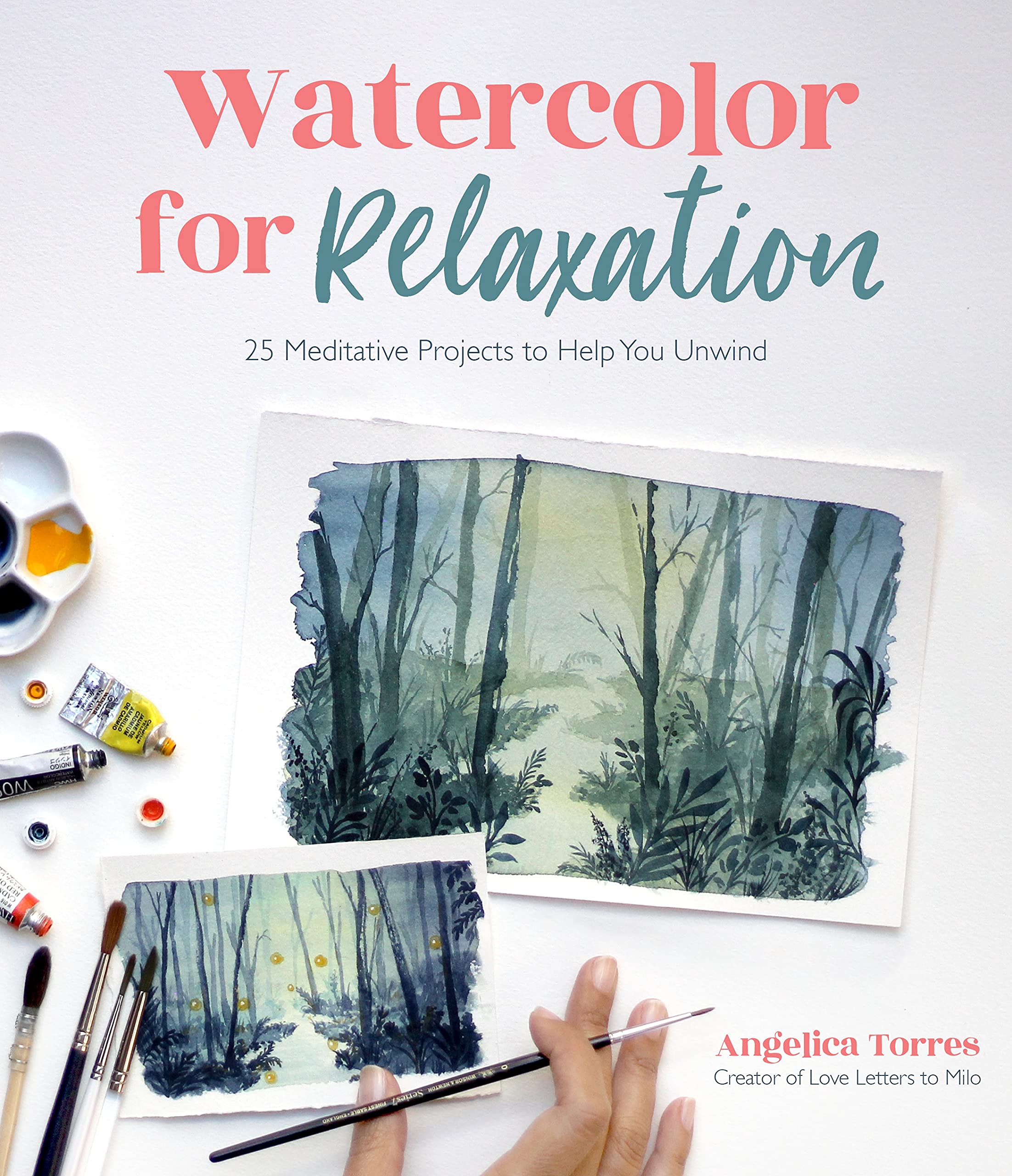 Relaxing Watercolor Painting Kit - 25 Meditative Art Projects for Stress Relief & Mindfulness | Perfect for Beginners, Art Therapy & Creative Self-Care