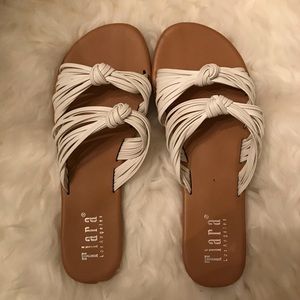 Vanessa Women's White Sandals - Comfortable Summer Casual Shoes for Beach, Walking, and Outdoor Activities