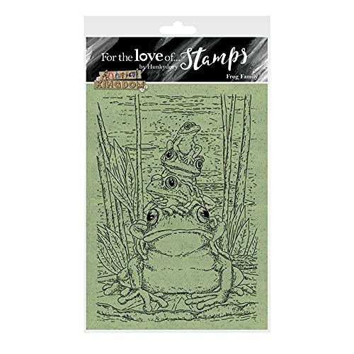 Frog Family A6 Stamp Set - Cute Animal Stamps for Scrapbooking, Card Making & DIY Crafts - Perfect for Greeting Cards, Journals & Scrapbook Projects