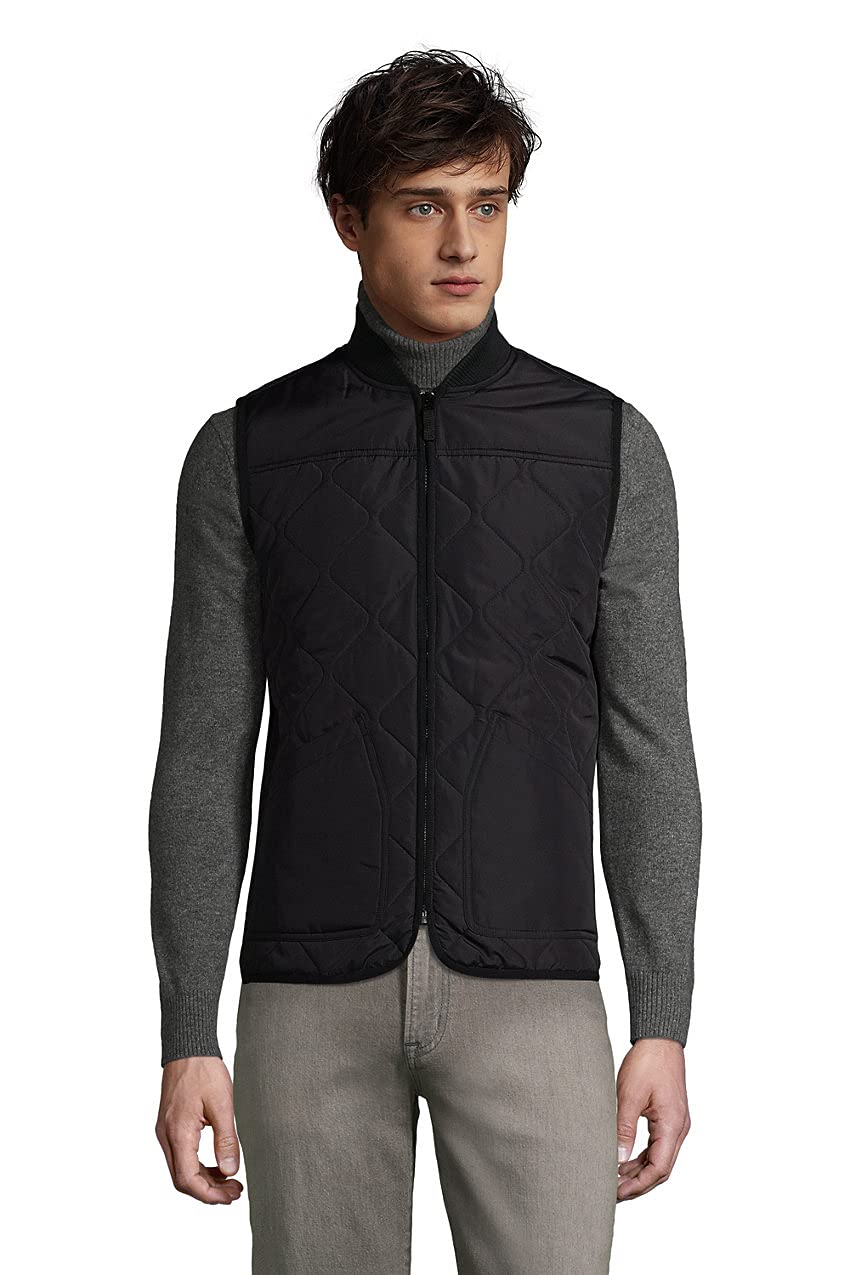 Lands' End Men's Insulated Quilted Vest - Lightweight Warm Winter Jacket for Outdoor Activities, Hiking & Casual Wear