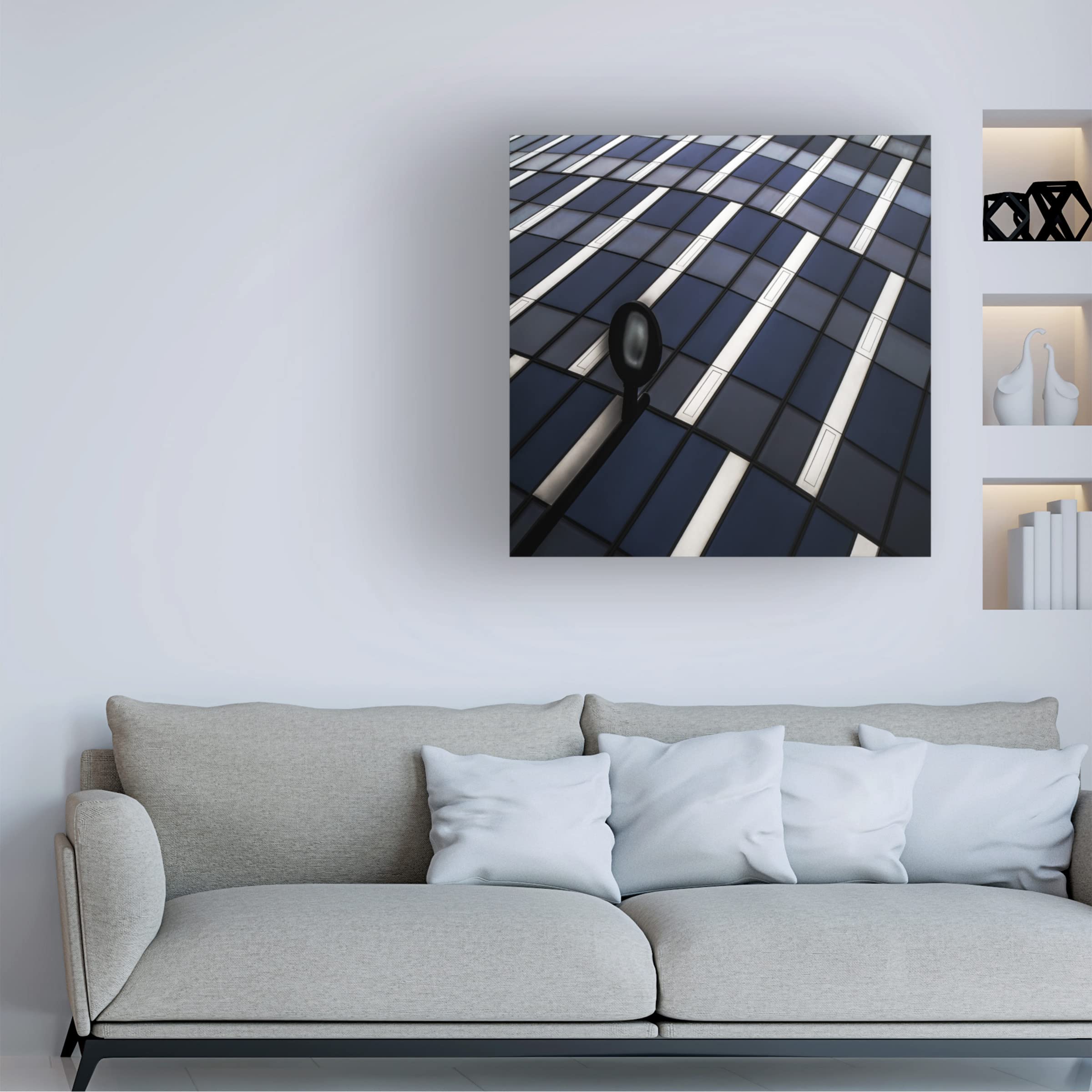Trademark Fine Art 'Checkerboard' Canvas Wall Art by Gilbert Claes - Modern Abstract Painting for Living Room, Bedroom & Office Decor