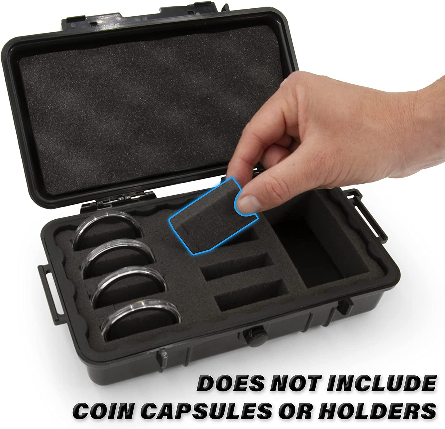 CASEMATIX Coin Holder Case - Fits 30+ Coin Capsules for Silver Dollar, American Silver Eagle & More (Up to 52mm) - Perfect for Coin Collectors & Numismatic Storage