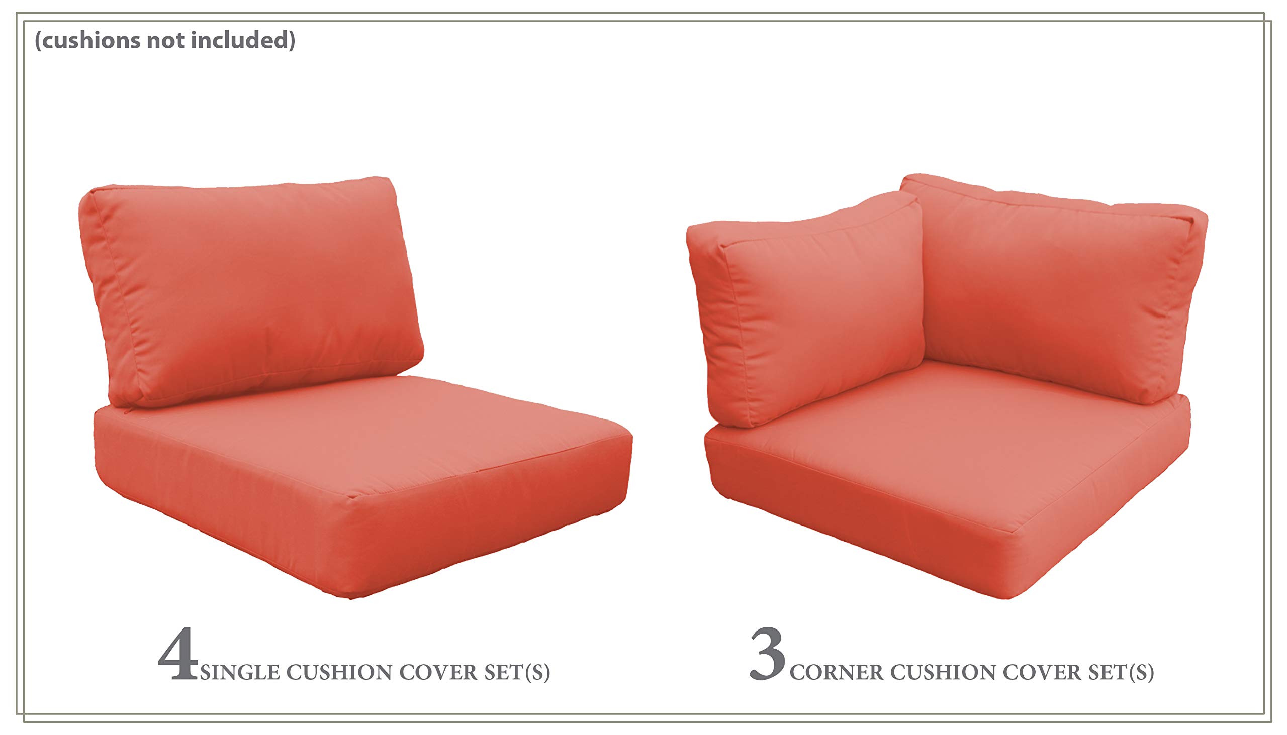 TK Classics Tangerine Cover Set for FLORENCE-08a Sofa - Replacement Slipcover (Cushions Not Included) | Perfect for Home Decor Refresh & Furniture Protection