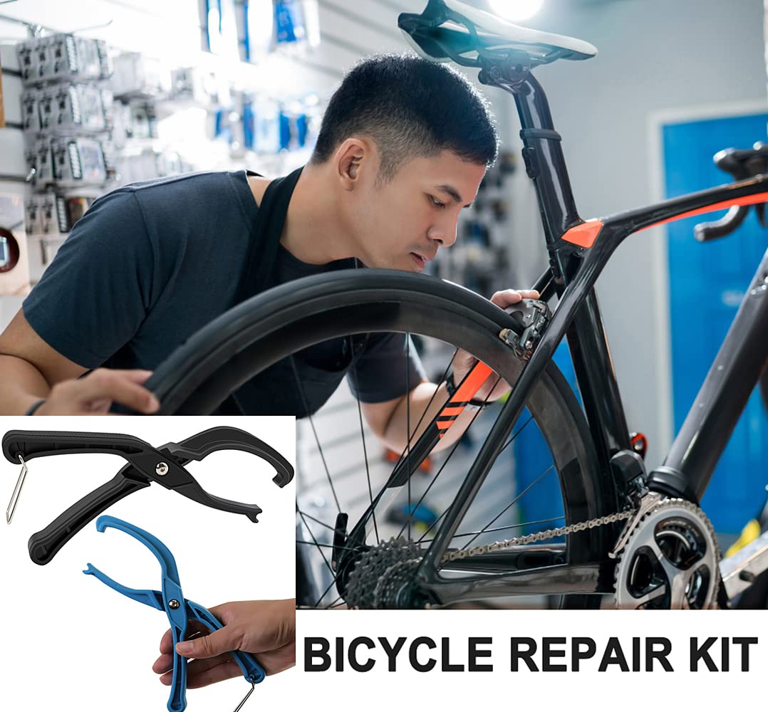 **Blue Bike Tire Pliers & Rim Protector Tool - Heavy Duty Bicycle Tyre Removal Clamp & Hand Tire Lever for Road & Mountain Bikes - Perfect for Hard to Install Tires (Great for DIY Repairs, Emergency Fixes & Bike Maintenance)**