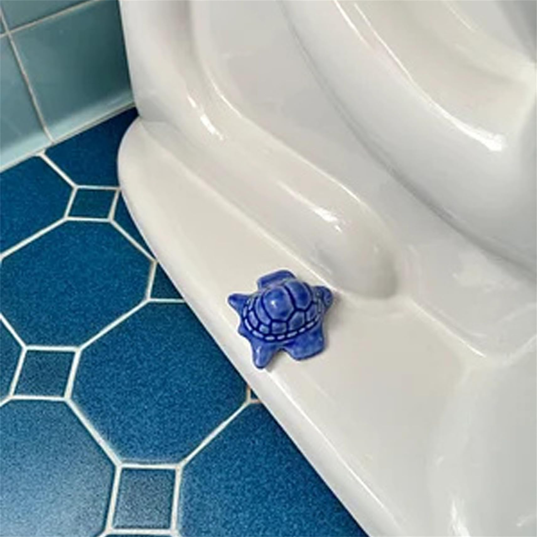 2Pcs Sea Turtle Porcelain Toilet Bolt Covers - Ceramic Bathroom Decor for Toilet Tank Caps, Ocean Theme Home Accessories (Blue) | Perfect for Beach House, Coastal Style or Nautical Themed Bathrooms