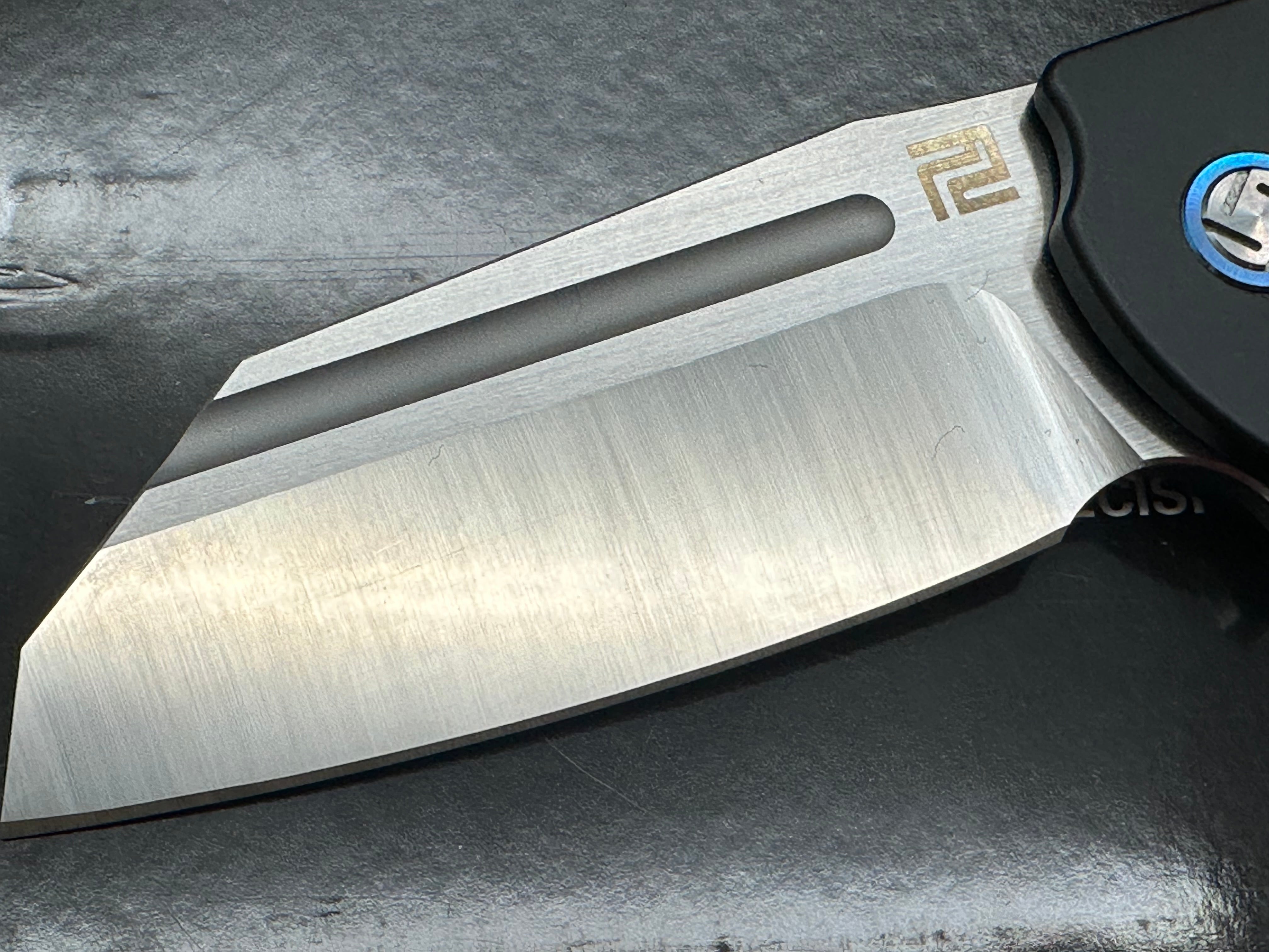 Artisan Cutlery Mastiff Titanium & Carbon Fiber Handle Pocket Knife with S35VN Steel Blade - EDC, Outdoor, Camping & Survival Knife