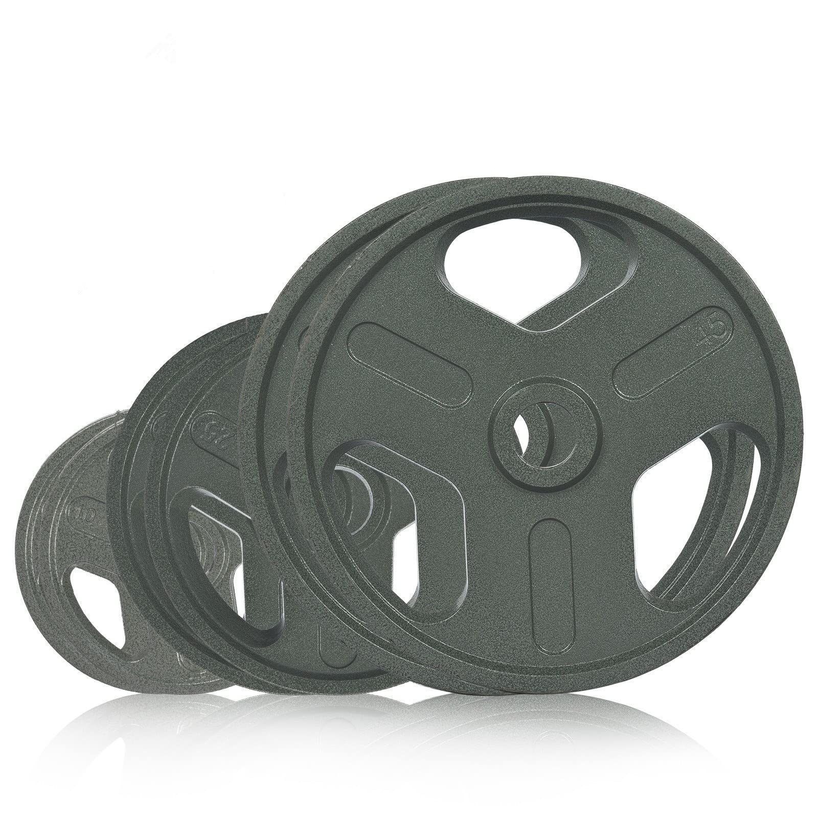Kitpor 2 Inch Olympic Grip Weight Plates - 2.5/5/10/25/35/45 lbs Cast Iron Strength Training Plates for Home Gym, Weight Loss & Cardio Workouts - Perfect for CrossFit, Powerlifting & Functional Fitness Training