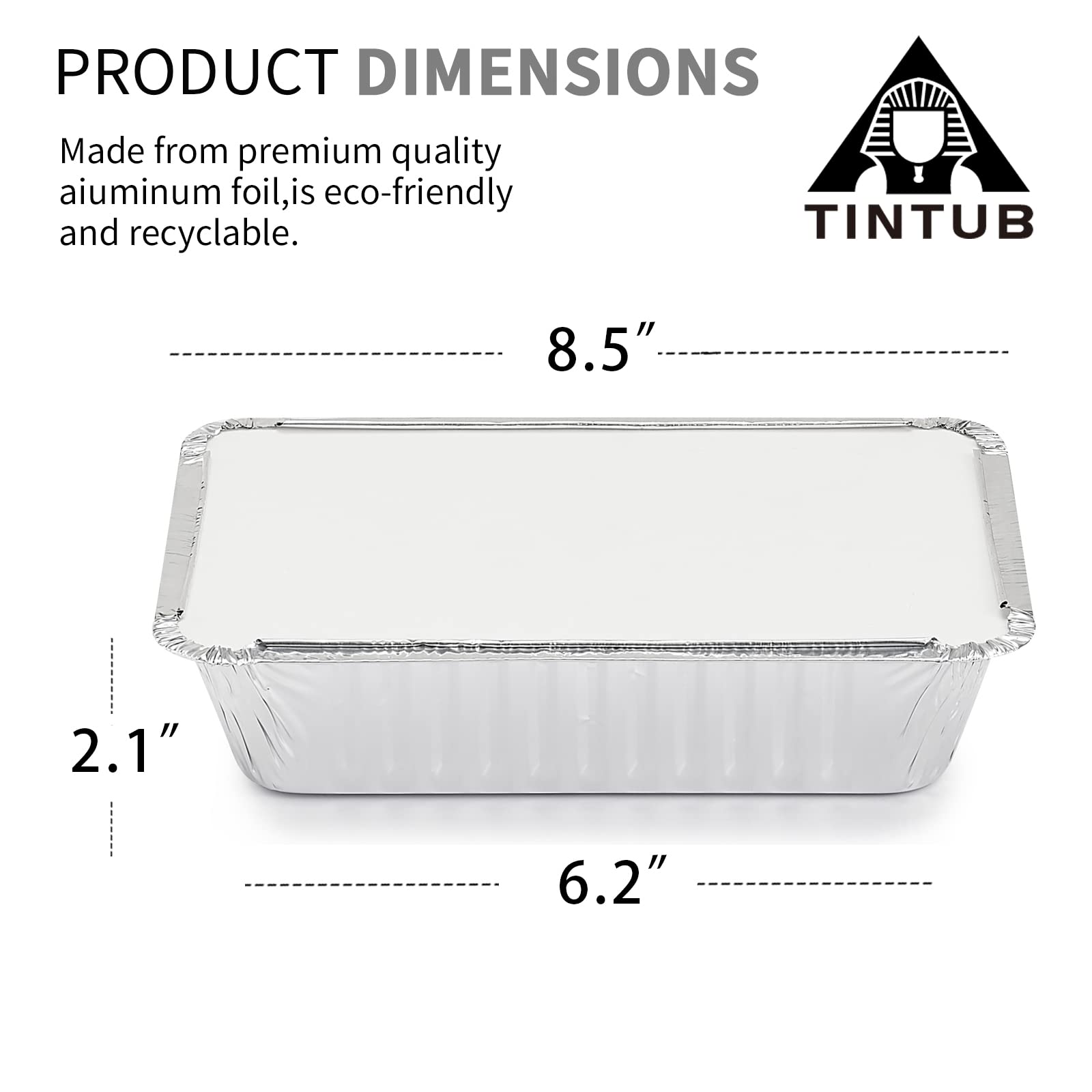 50-Pack Heavy-Duty Disposable Aluminum Pans 8.5