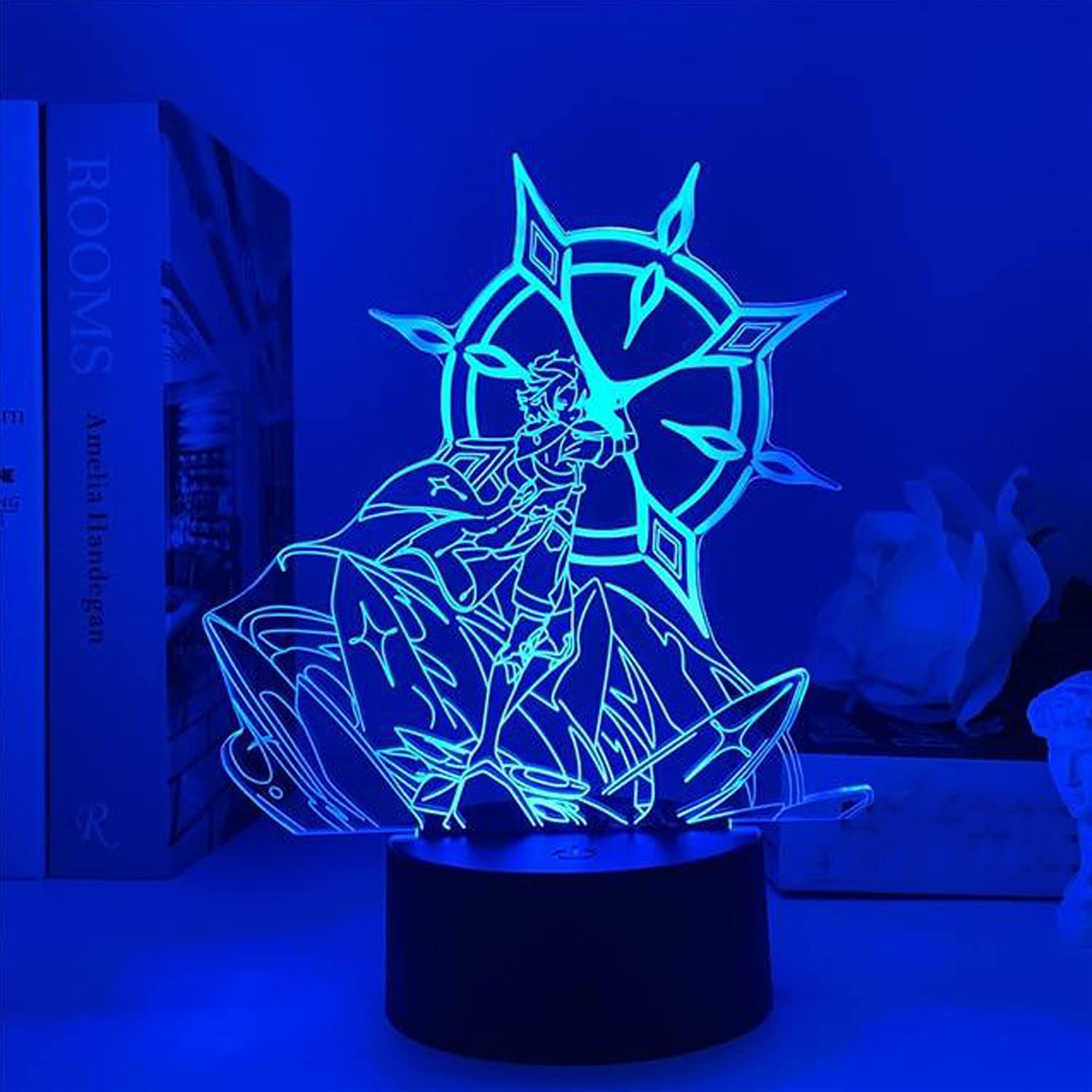 Albedo Anime Figure Night Light - 3D LED Table Lamp with 16 Color Changing Modes & Remote Control - Perfect for Bedroom Decor, Gaming Room, and Gifts for Anime Fans (Overlord Character)
