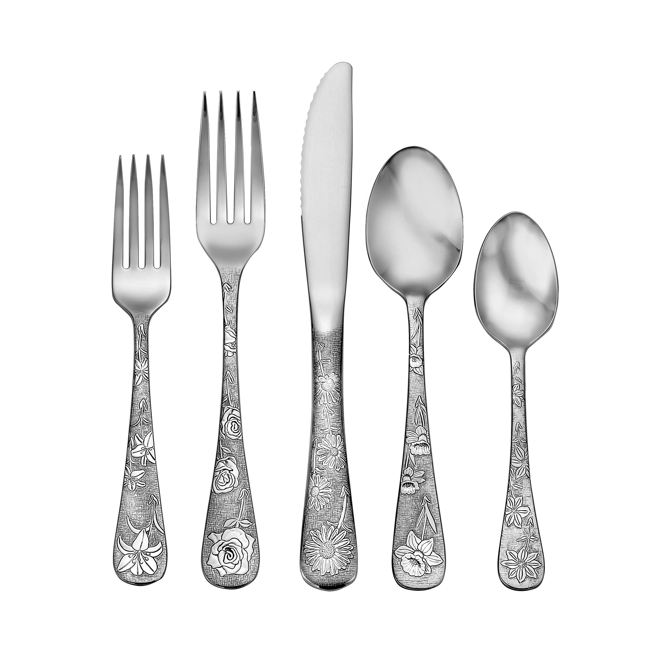 Liberty Tabletop American Garden 45-Piece Dinnerware Set - Service for 8 - Includes Dinner Plates, Salad Plates, Bowls & More - Made in USA - Perfect for Family Dinners, Holiday Gatherings & Formal Dining