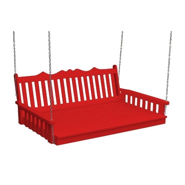 Poly Royal English Swing Bed - Outdoor Patio Hanging Swing Chair with Stand, Perfect for Garden, Porch, and Backyard Relaxation