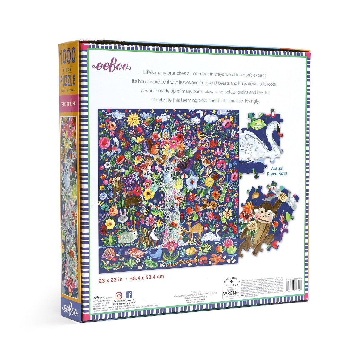 eeBoo Tree of Life 1000 Piece Jigsaw Puzzle for Adults & Families - Perfect for Family Game Nights, Stress Relief & Home Decor