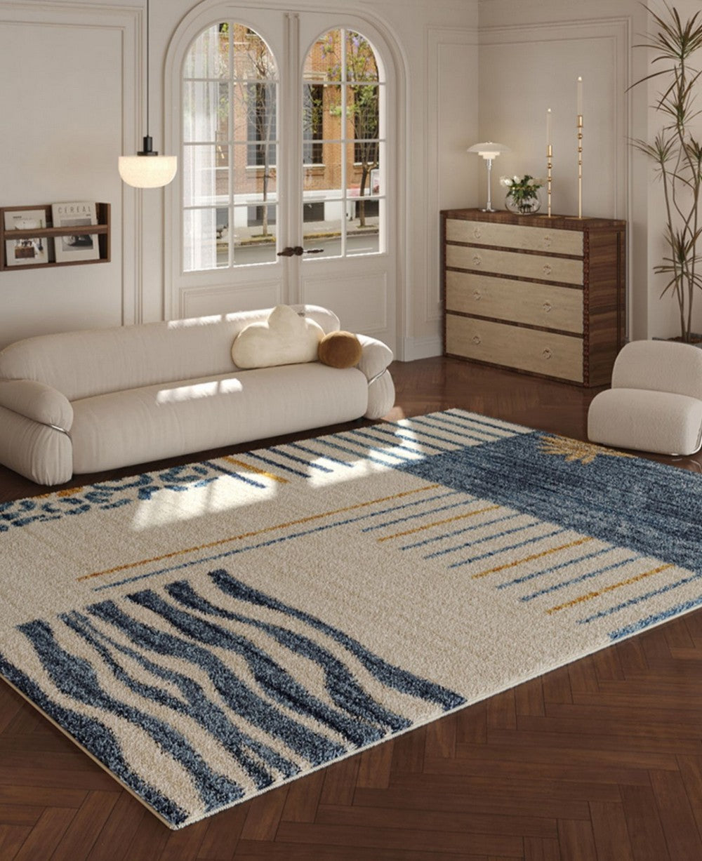 Abstract Contemporary Runner Rugs - Modern Non-Slip Hallway Carpet for Living Room, Bedside, Bathroom & Kitchen - Soft Washable Floor Mat for Home Decor & High Traffic Areas