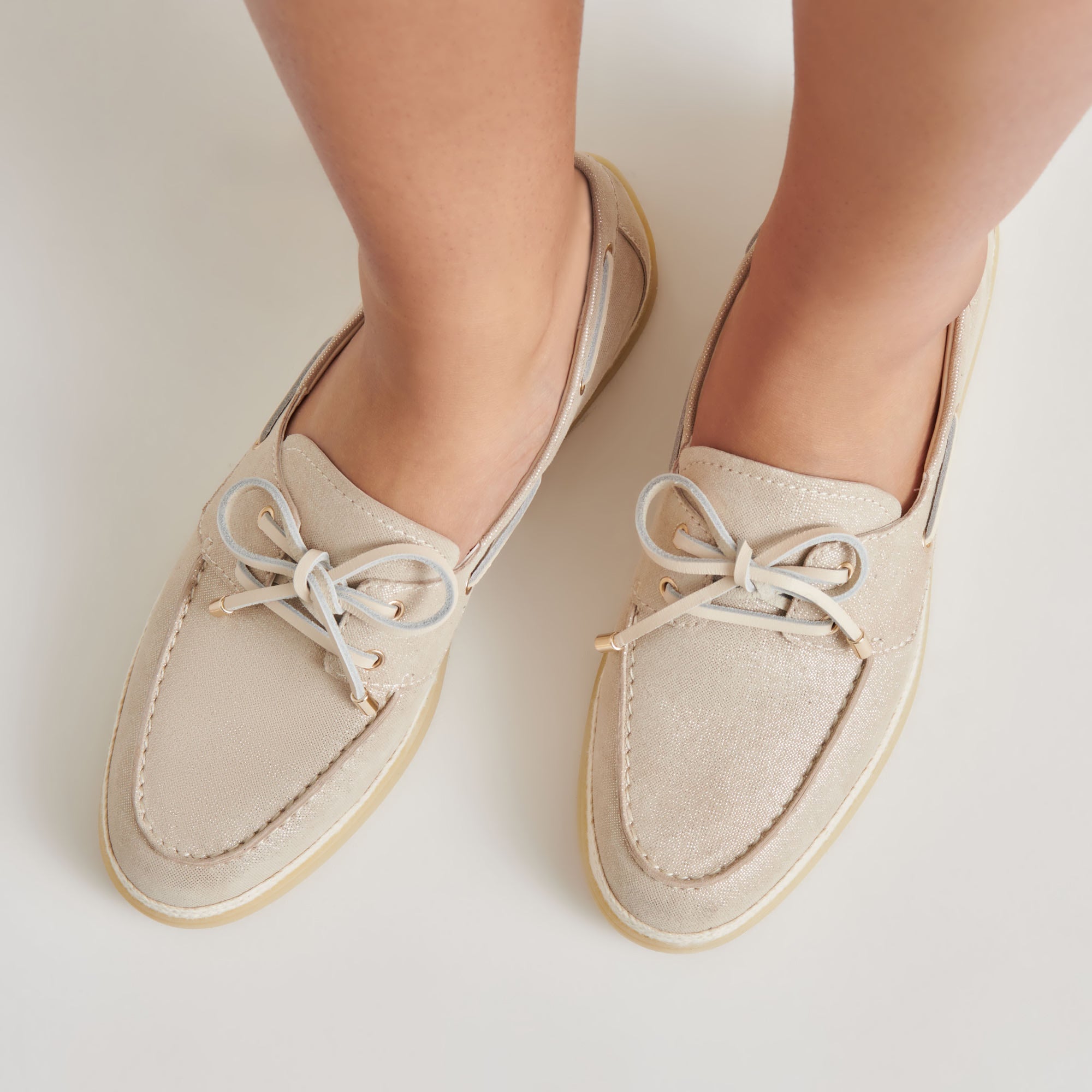 DORIS Women's Loafers in Taupe Metallic Woven Leather - Size 7.5 (V296) | Comfortable Slip-On Shoes for Office, Casual & Travel | re:vita Collection