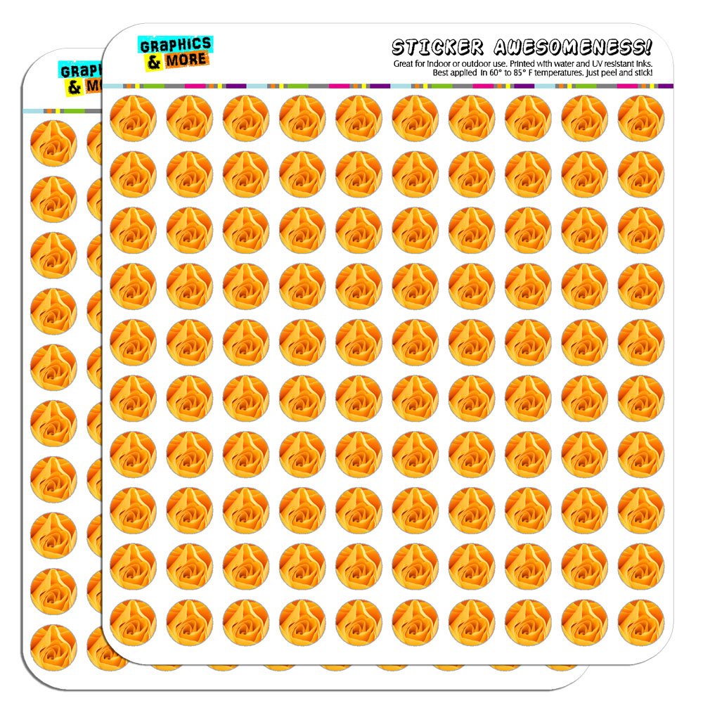 Yellow Rose 1/2 Inch Planner Stickers for Calendar, Scrapbooking & Crafting - Opaque Adhesive Decals for Bullet Journals, DIY Projects & Stationery