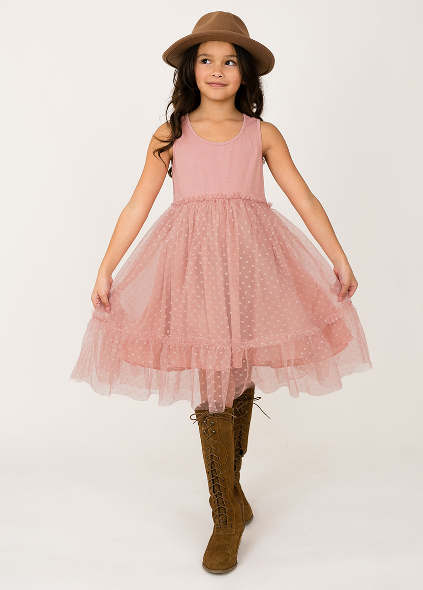 Leila Women's Mauve Dress - Elegant Flowy Midi Dress for Casual Wear, Date Night & Special Occasions
