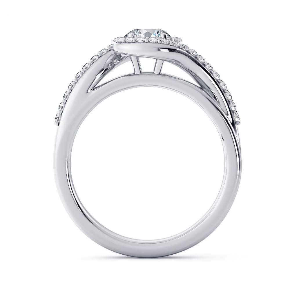1CT Round Cut Moissanite Engagement Ring for Women - Platinum Plated Sterling Silver Wedding Band, Promise Ring & Anniversary Gift - Perfect for Proposals, Valentine's Day & Special Occasions