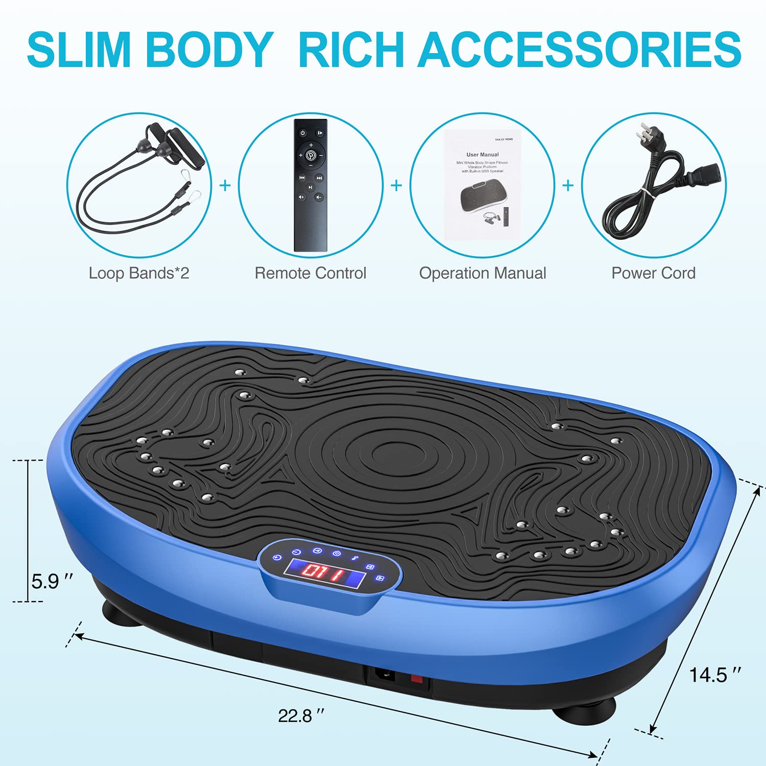 AXV Vibration Plate Exercise Machine - Whole Body Workout Platform for Weight Loss, Toning & Fitness | Home Gym Equipment for Women & Men | Perfect for Small Spaces, Post-Workout Recovery & Wellness Routines