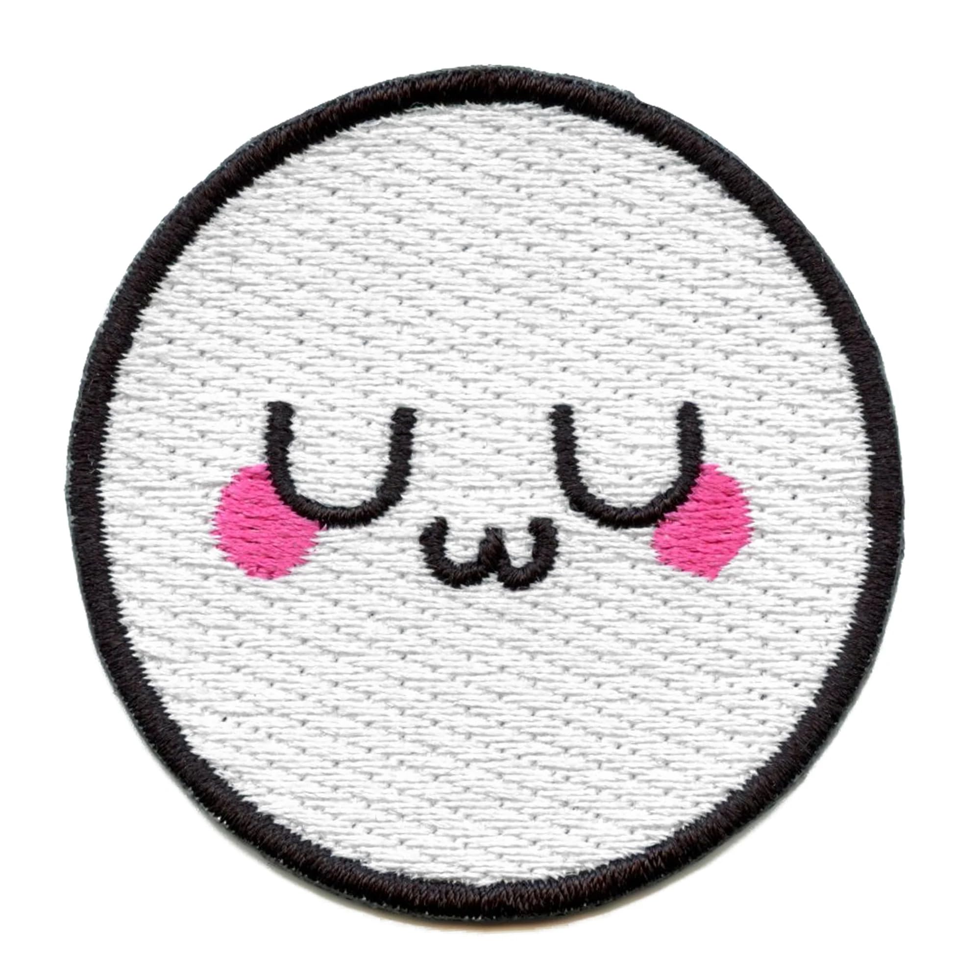 Kawaii UwU Face Iron On Patch - Cute Anime Japanese Embroidered Patches for Backpacks, Jackets & DIY Crafts - Perfect for Cosplay, Fashion & Kawaii Style Outfits