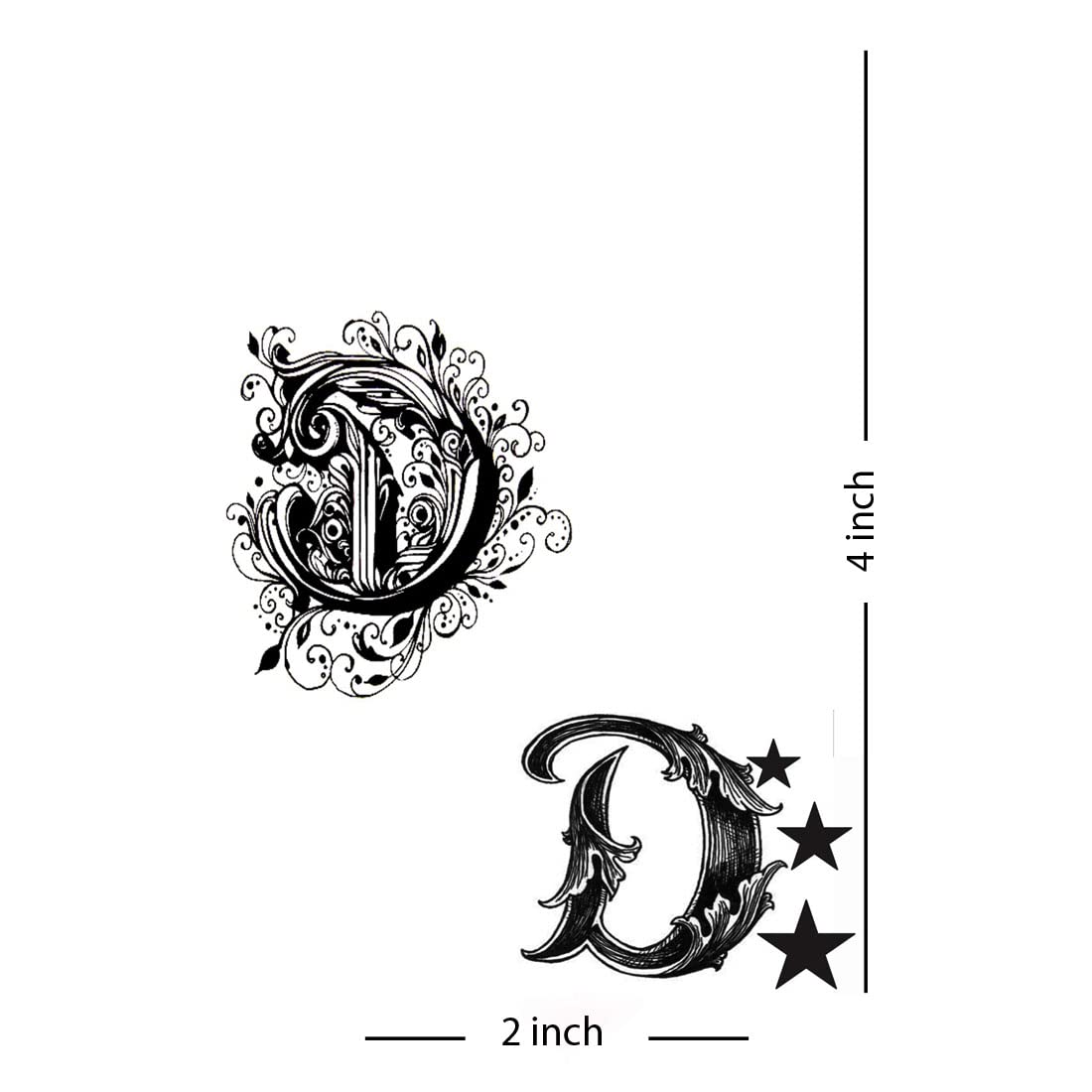 Waterproof Temporary Letter Tattoos for Boys & Girls - Pack of 2 | Custom Name Initials | Perfect for Parties, Sports Events & Photo Shoots