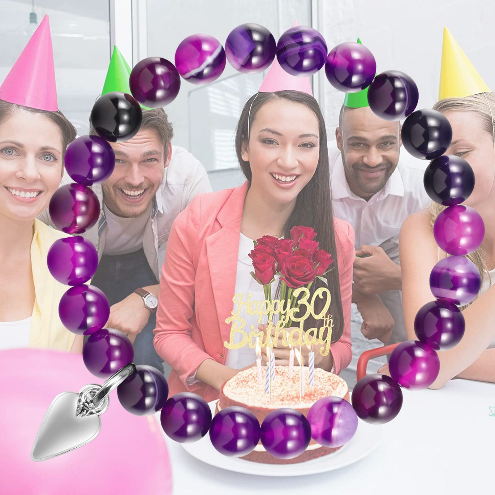 30th Birthday Gifts for Women - Elegant Beads Bracelet Jewelry for Her, Mom, Daughter, Sister, Best Friend, Wife, or Boss - Perfect for Milestone Celebrations, Parties, and Special Occasions