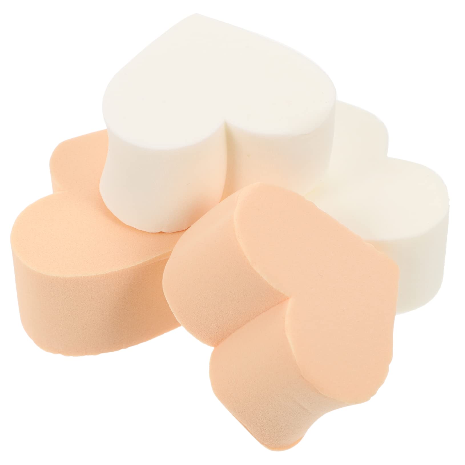 **Minkissy 4-Piece Heart Puff Beauty Sponge Set - Triangle & Round Makeup Blenders for Women - Hydrophilic Polyurethane Wet & Dry Powder Puff - Perfect for Foundation, Concealer & Blending**