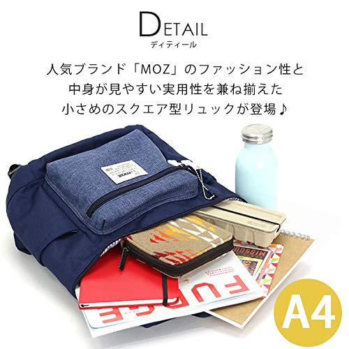 Moz ZZEI-04 Mini Backpack for Women & Men - Lightweight Melange Fabric, Navy Blue - Perfect for Travel, School & Everyday Use