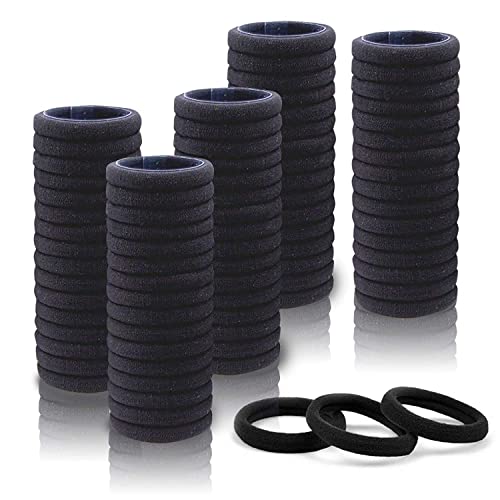 ATUL IMPEX Women's Hair Ties - 30 Pack Black Elastic Cotton Stretch Ponytail Holders for Women & Girls - Perfect for Workouts, Yoga, Office & Everyday Hairstyles