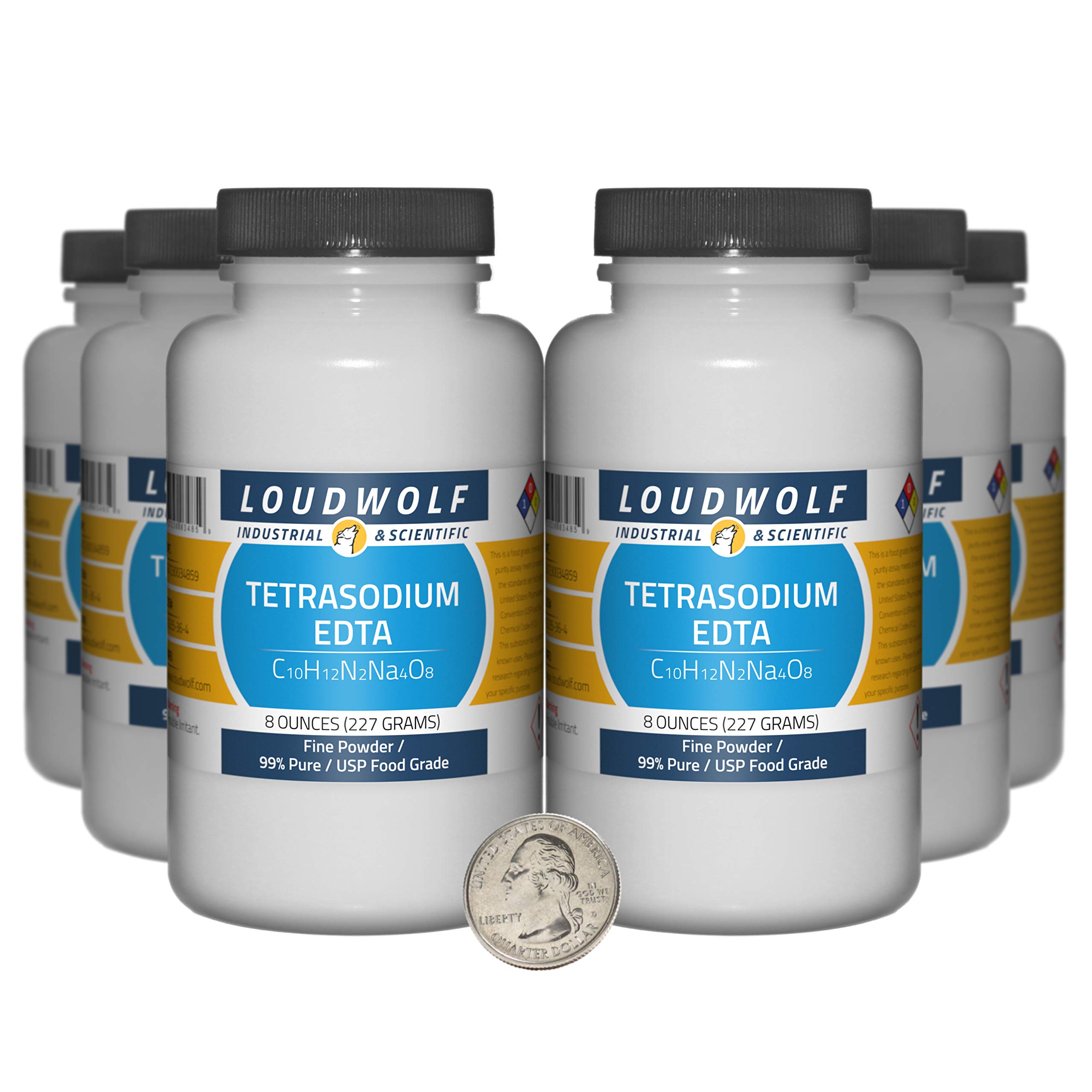 Tetrasodium EDTA 3 lbs (6 Bottles) - 99% Pure USP Food Grade Fine Powder for Cooking, Baking & Food Preservation