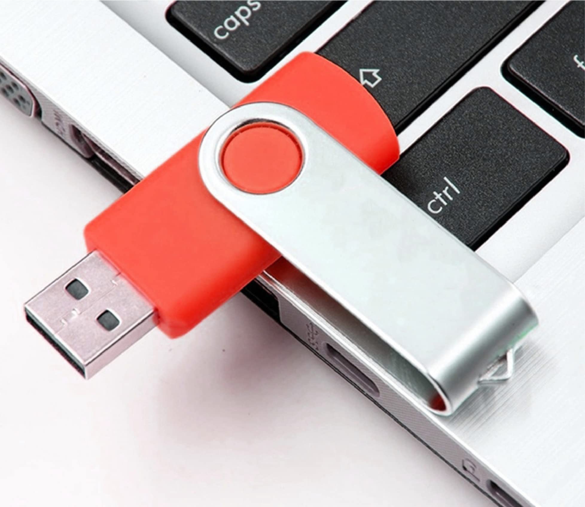 Vixelle 10 Pack 16GB High-Speed USB 2.0 Flash Drives - 360° Swivel Metal USB Thumb Drives with Keychain Loop - Bulk USB Memory Sticks for PC, Mac, TV, Car Audio - Red - Perfect for Data Storage, File Transfer, School, Office & Business Use