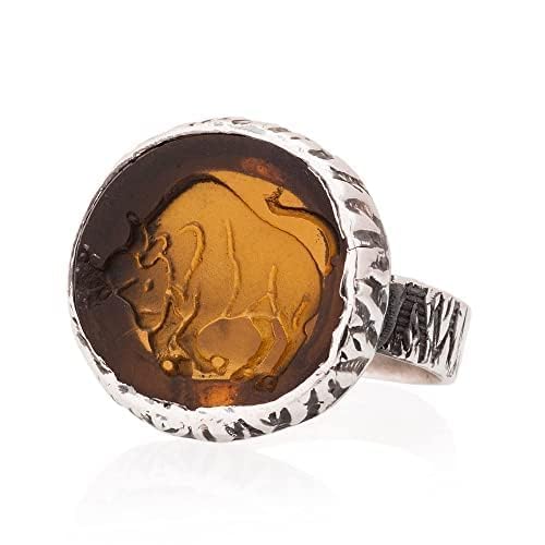 Natural Agate Gemstone Ring for Women - 925 Sterling Silver & 24K Gold Plated Oval Agate Jewelry - Elegant Boho Wedding, Anniversary & Everyday Fashion Accessory