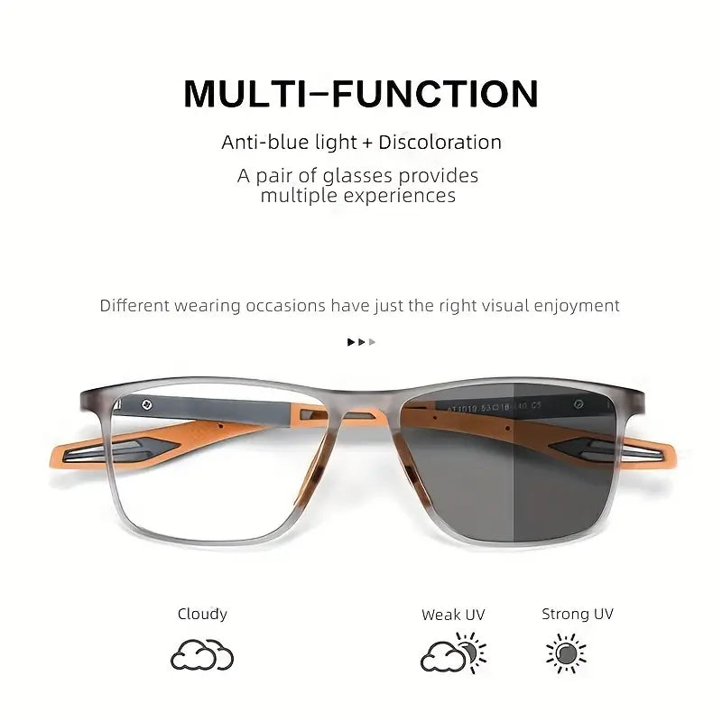 Men's Photochromic Sports Glasses with Prescription Lenses - Lightweight Anti-Glare Eyewear for Running, Cycling & Outdoor Activities