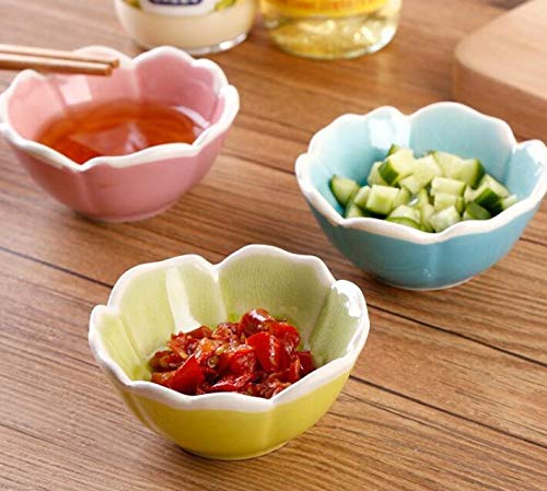 WOIWO 3-Piece Creative Ceramic Condiment Dishes Set - Glazed Sauce Bowls for Soy Sauce, Vinegar & Snacks - Elegant Kitchen & Dining Tableware for Restaurants, Home Use & Party Serving