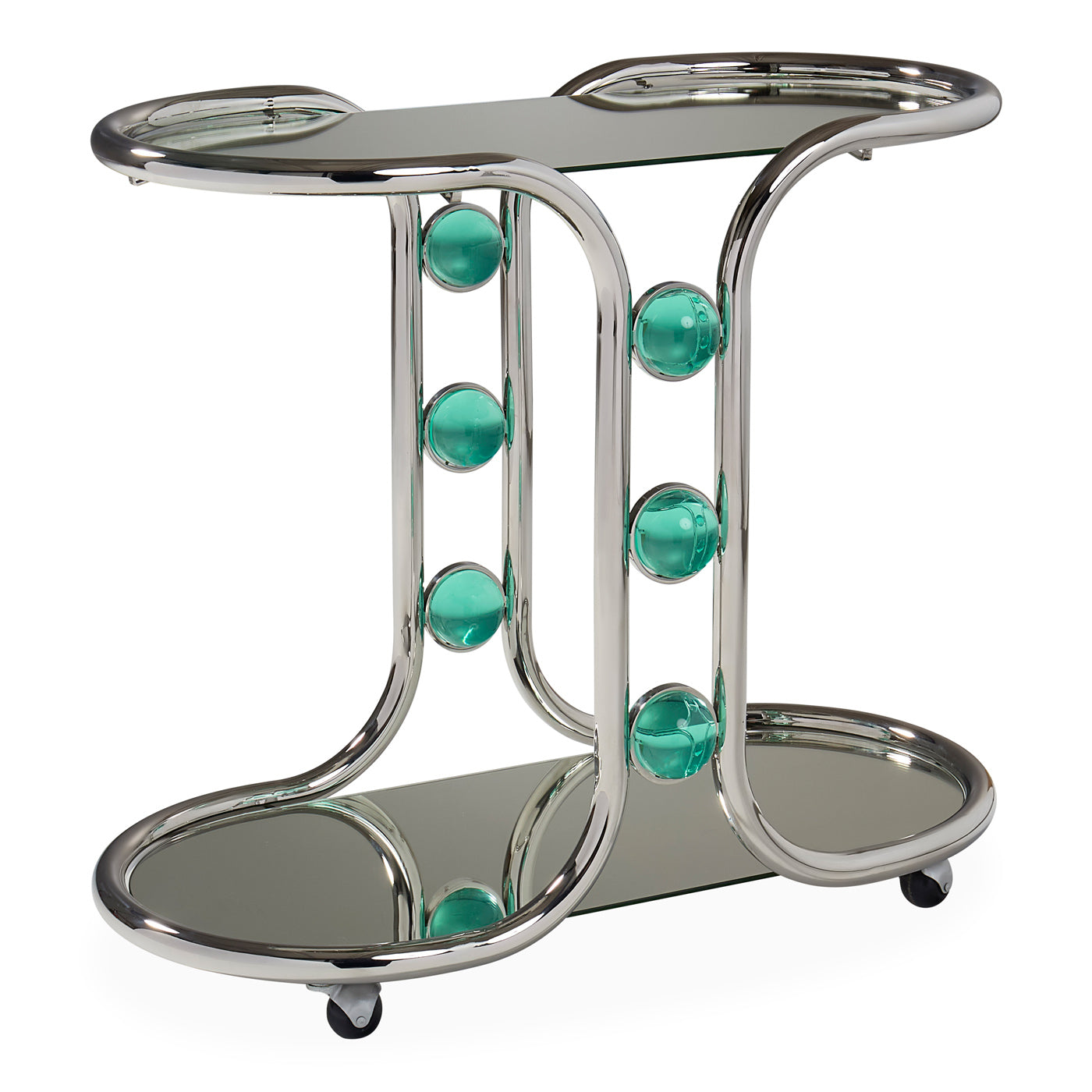 Globo Bar Cart - Stylish Rolling Bar Cart for Home & Outdoor Entertaining - Perfect for Cocktails, Wine, and Party Serving