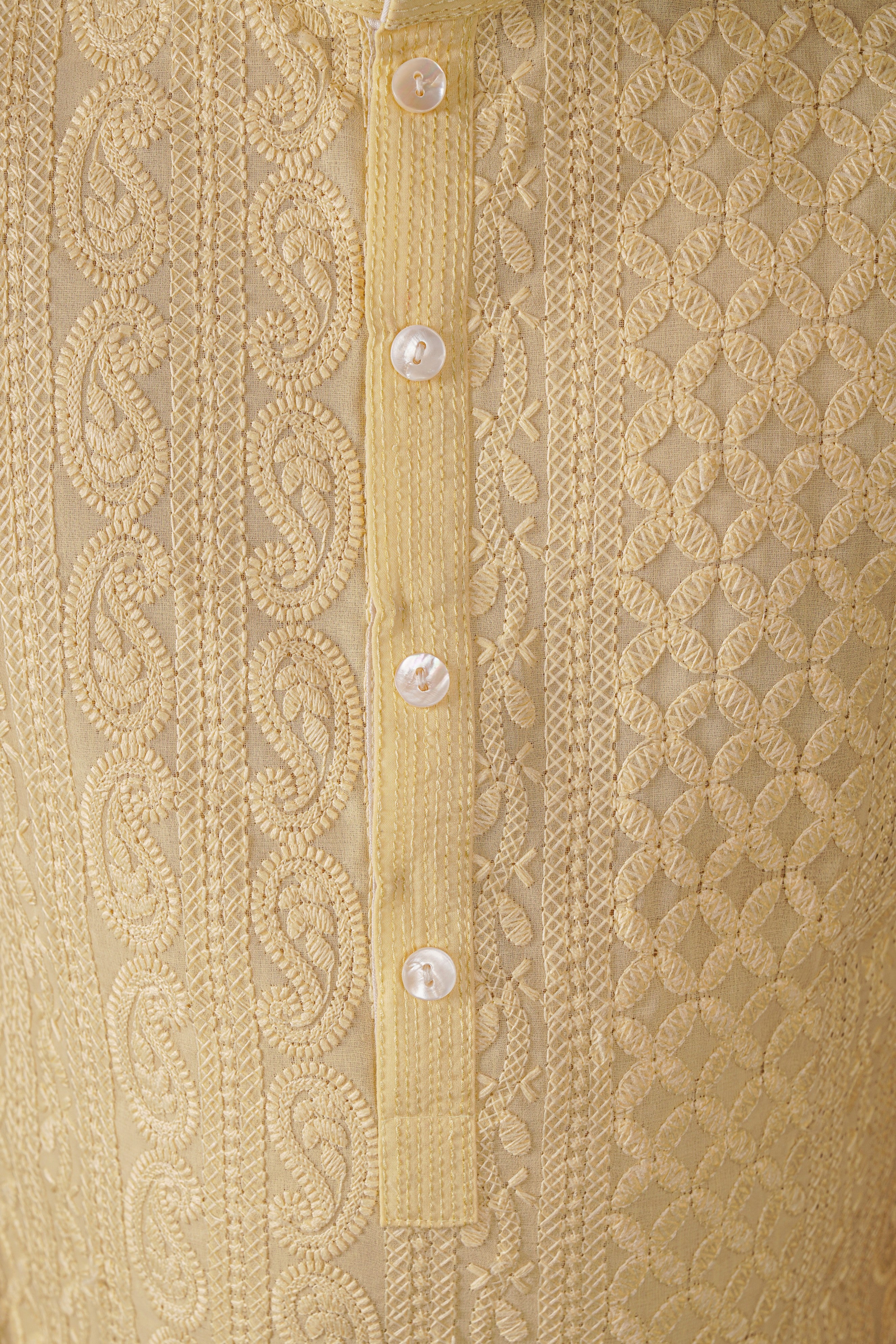 Pre Order Yellow Lucknowi Kurta Set for Women - Traditional Indian Ethnic Wear for Festivals, Weddings & Special Occasions
