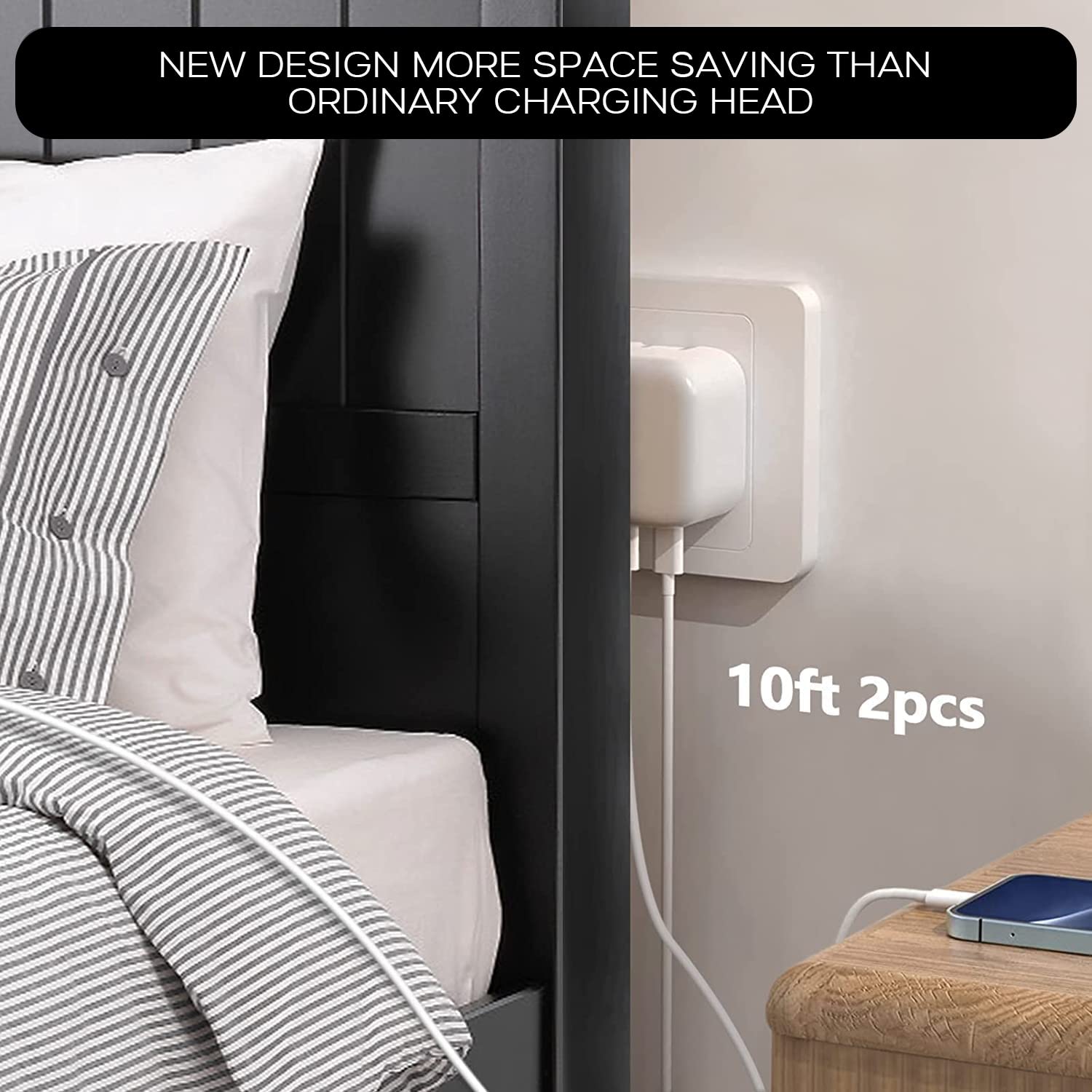 40W MFi Certified Fast Charger for iPhone 14/13/12/11/X Series - Dual USB C Wall Charger with 10FT Lightning Cable - High Speed Charging for Home, Office & Travel - Perfect for iPhone Users Who Need Fast Charging On The Go