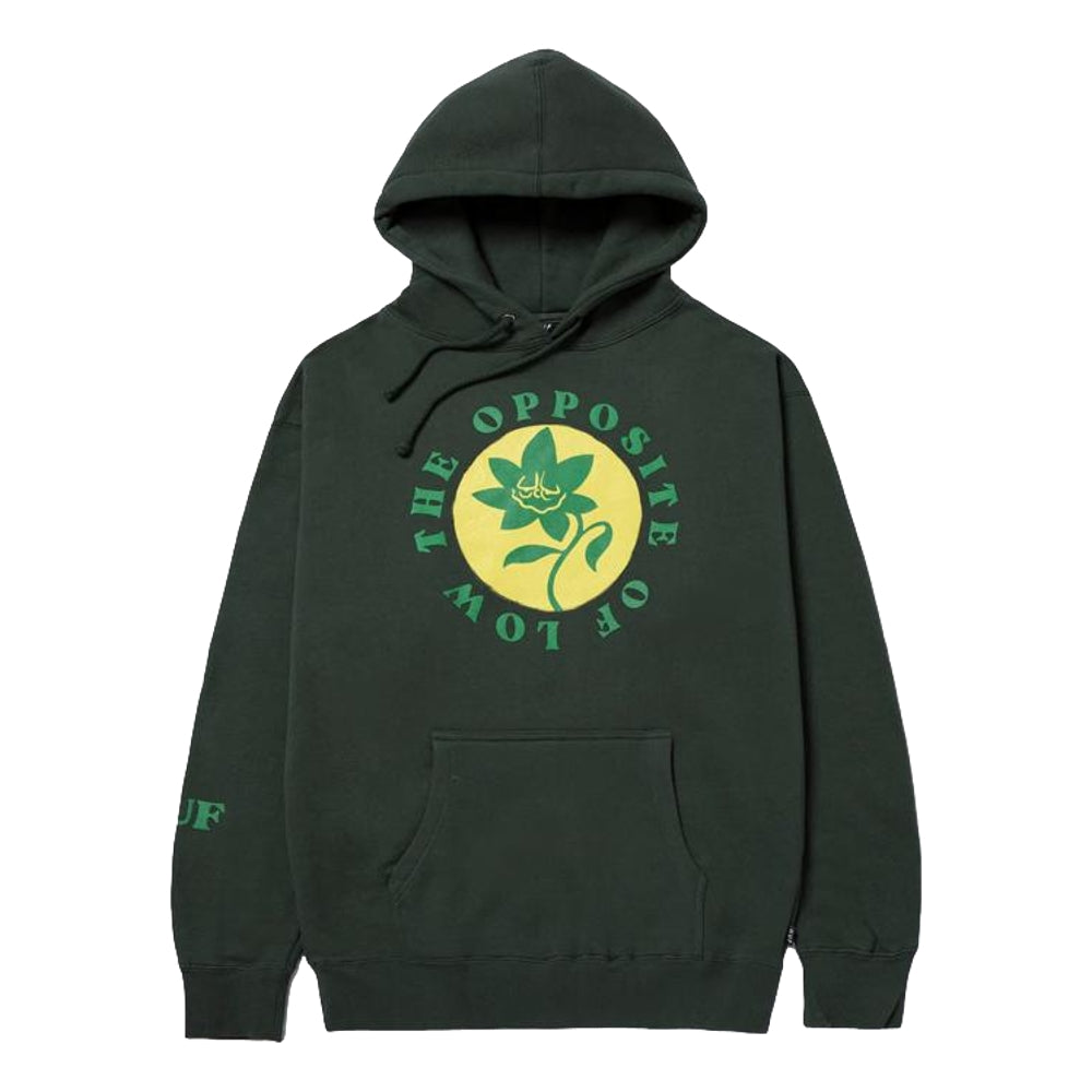 HUF Opposite of Low P/O Hoodie - Forest Green Men's Pullover Sweatshirt | Streetwear Fashion for Urban Lifestyle & Casual Wear