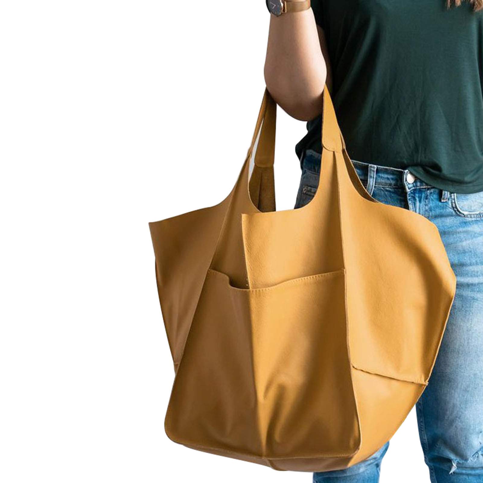 Stylish Women's Leather Satchel Tote Bag - Large Capacity Work Shoulder Bag with Wallet Pocket | Perfect for Office, Travel & Everyday Use