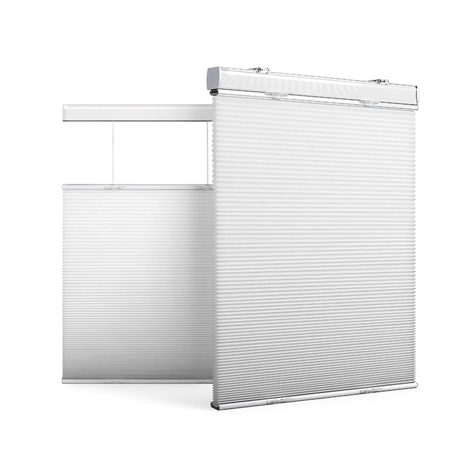 GRLIVA Cordless Top Down Bottom Up Cellular Shades - Light Filtering Honeycomb Blinds for Windows (White, 47