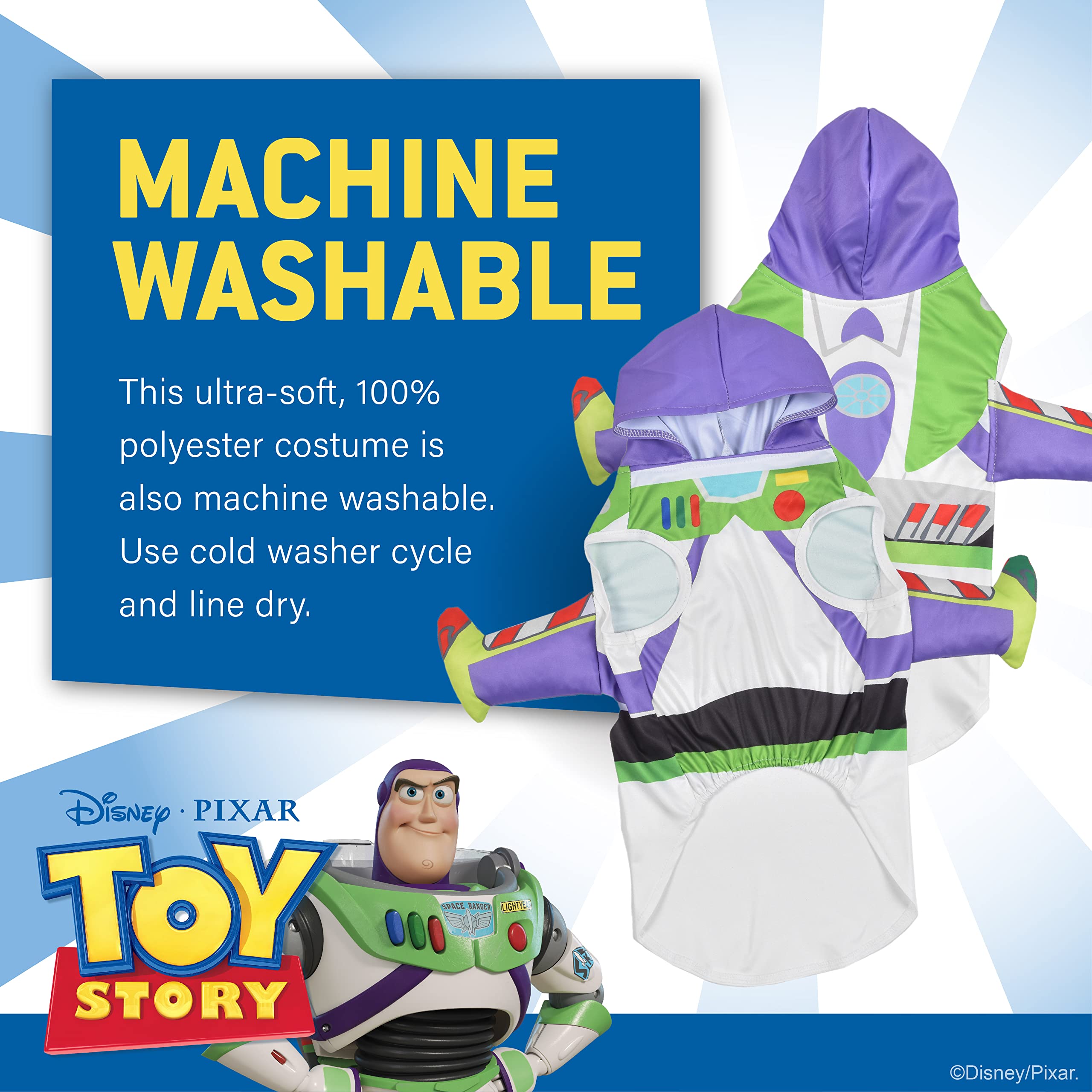 Disney Toy Story Buzz Lightyear Dog Costume - XS Small Halloween Pet Outfit, Officially Licensed Disney Pet Costume for Dogs & Puppies - Perfect for Halloween Parties, Dress-Up & Photo Shoots