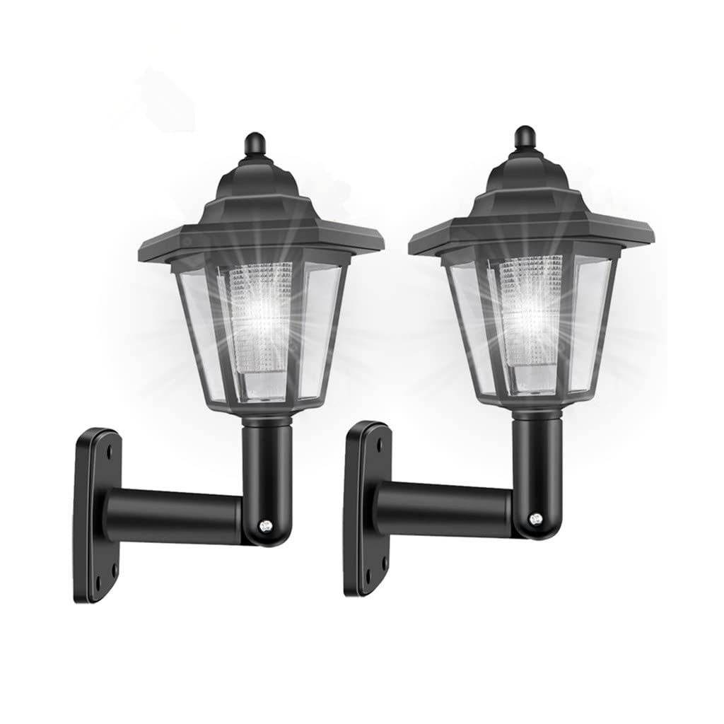 LEEC Hexagonal Solar Light Outdoor - Waterproof LED Solar Sconce Wall Lamp for Garden, Patio & Landscape Decor - Warm White Solar-Powered Lantern for Pathways, Fences & Exterior Walls