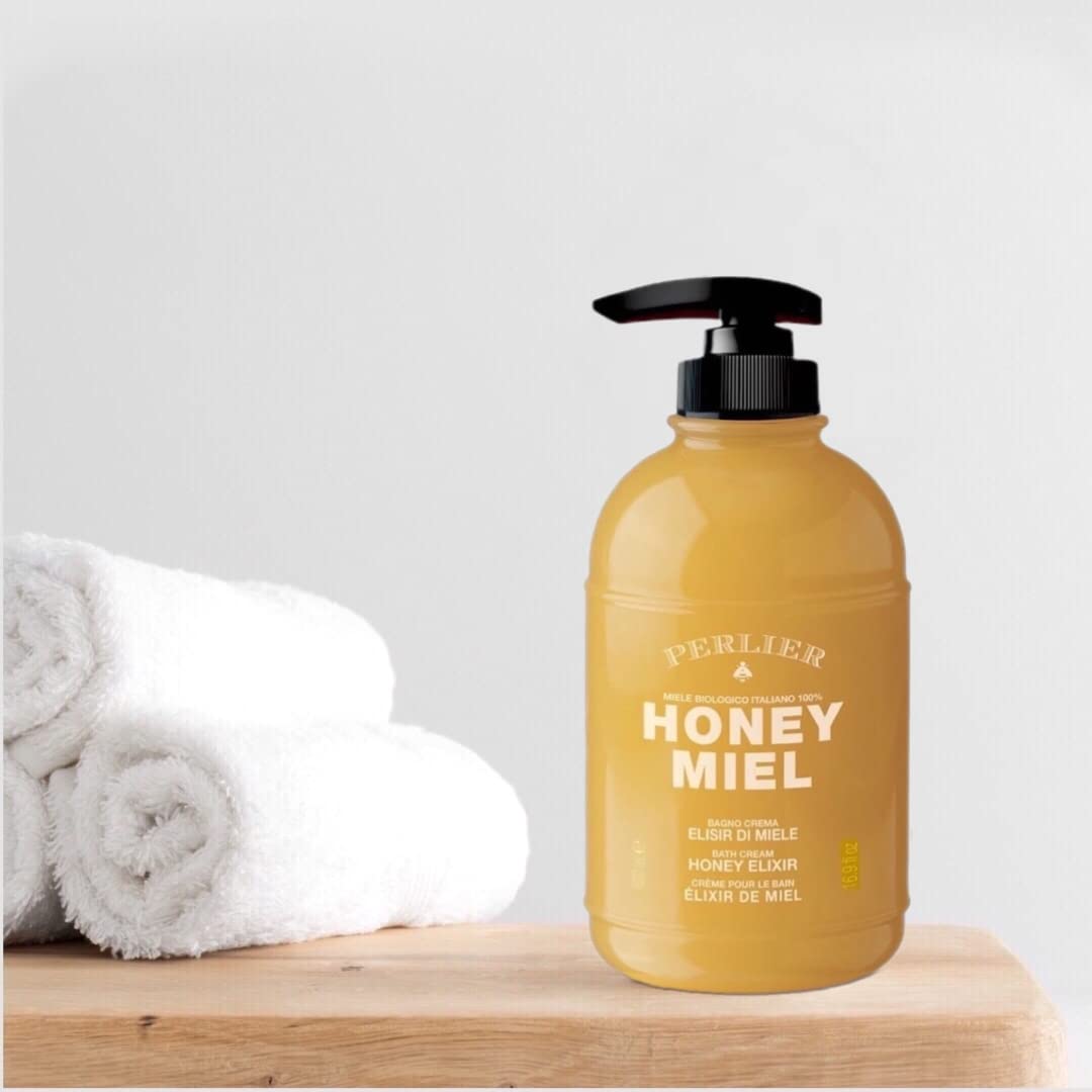 Perlier Honey Bath Cream - Organic Italian Honey for Moisturizing Skin | Shower & Bath Luxury