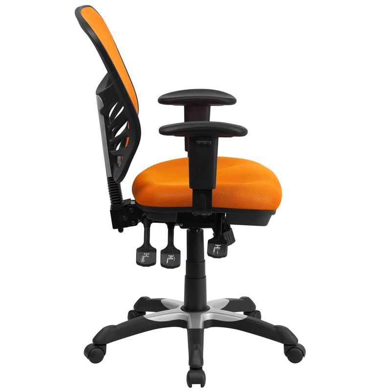 FLASH Mid Back Mesh Executive Office Chair - Ergonomic Swivel Chair with Adjustable Arms & Lumbar Support (Model HL 0001) - Perfect for Home Office, Gaming & Workspaces