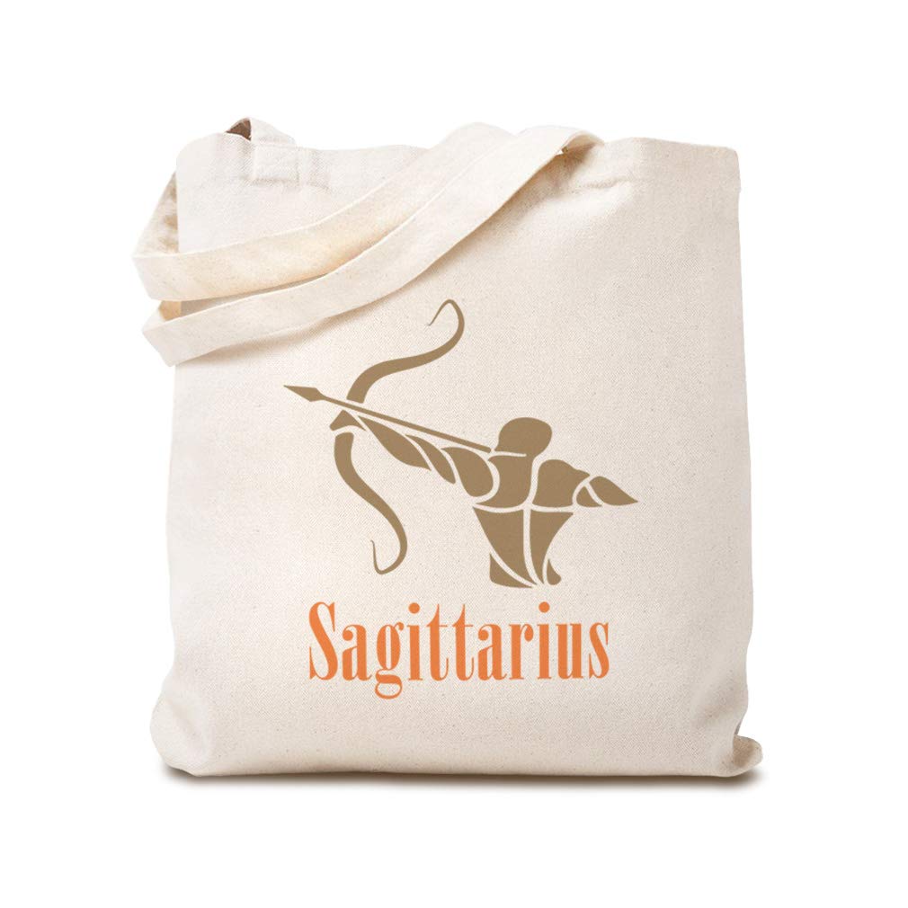 Custom Zodiac Sagittarius Tote Bag - Funny Centaur Design Reusable Canvas Shopping Bag for Kids & Adults - Perfect for Beach, Grocery, and Eco-Friendly Gifts