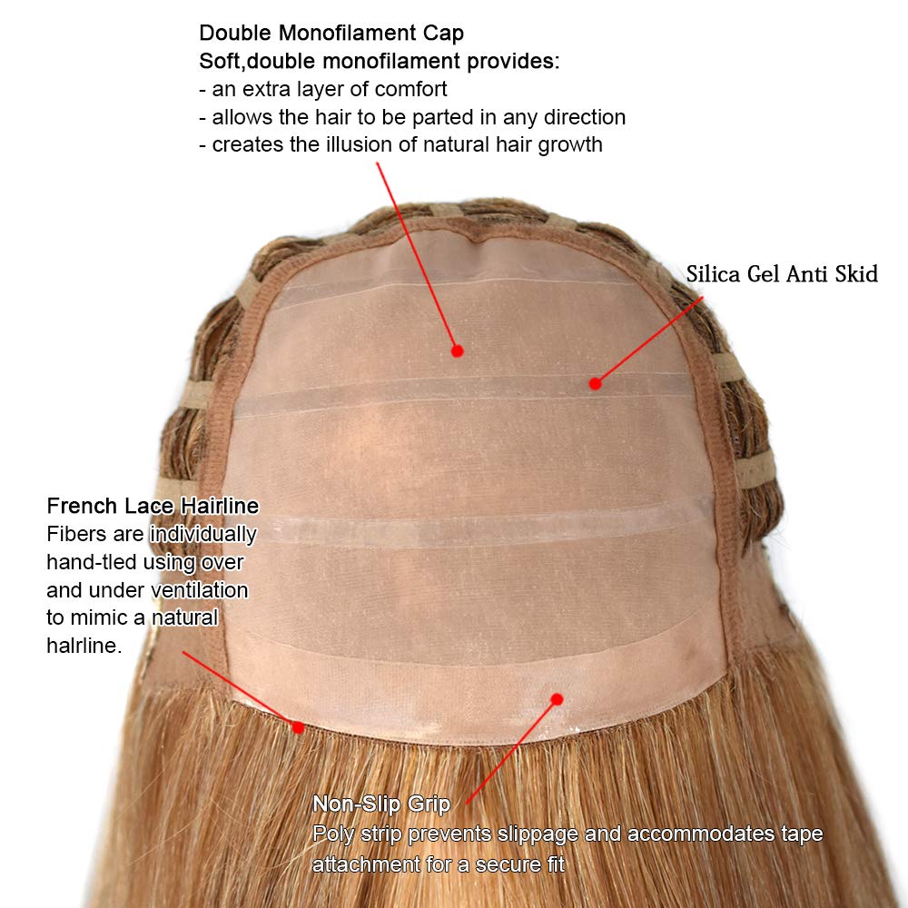 FACE MIRACLE Mono-Filament Lace Front Wig with Hand-Tied Side Bangs - 10